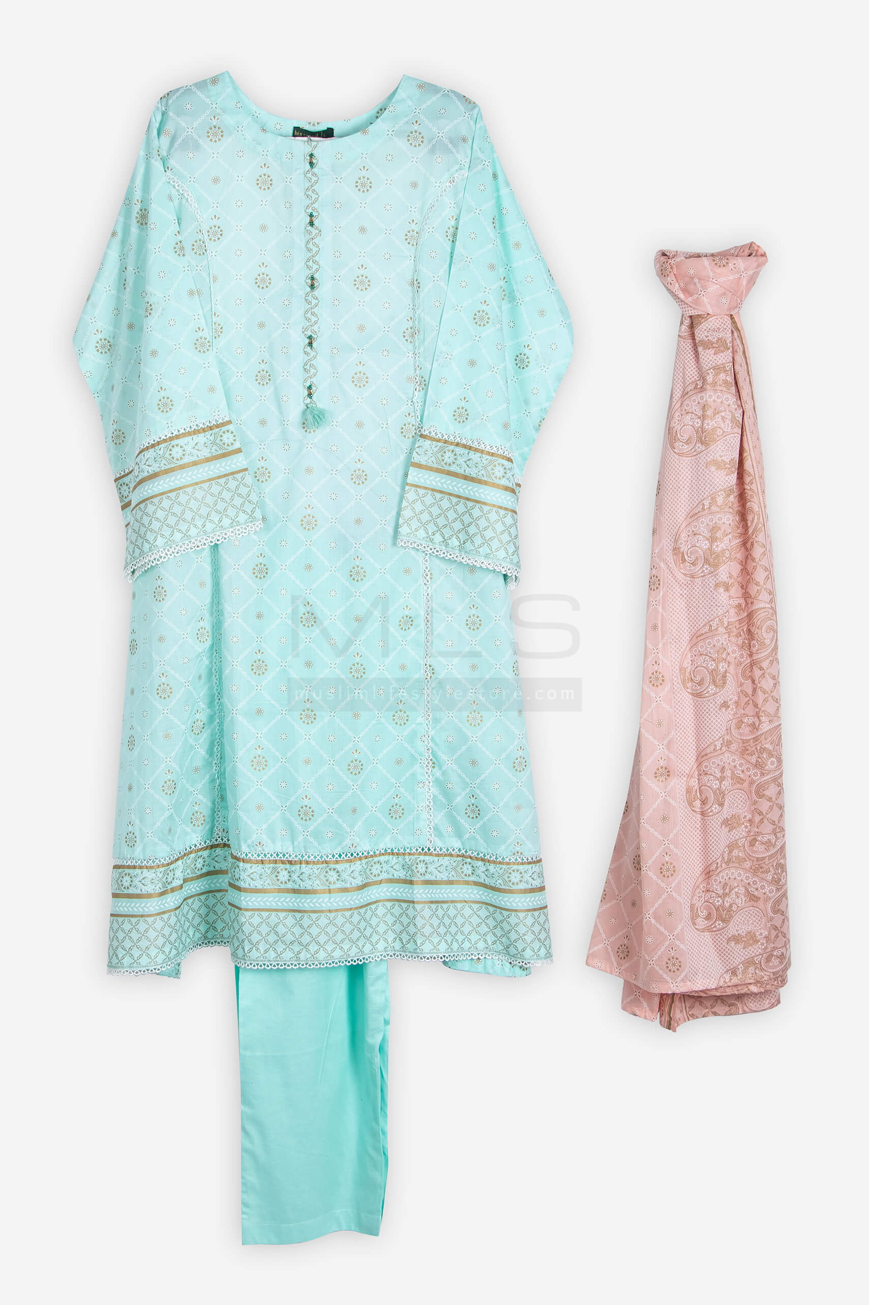 Pearl Green Shalwar Kameez - Shalwar Kameez - Muslim Lifestyle Store