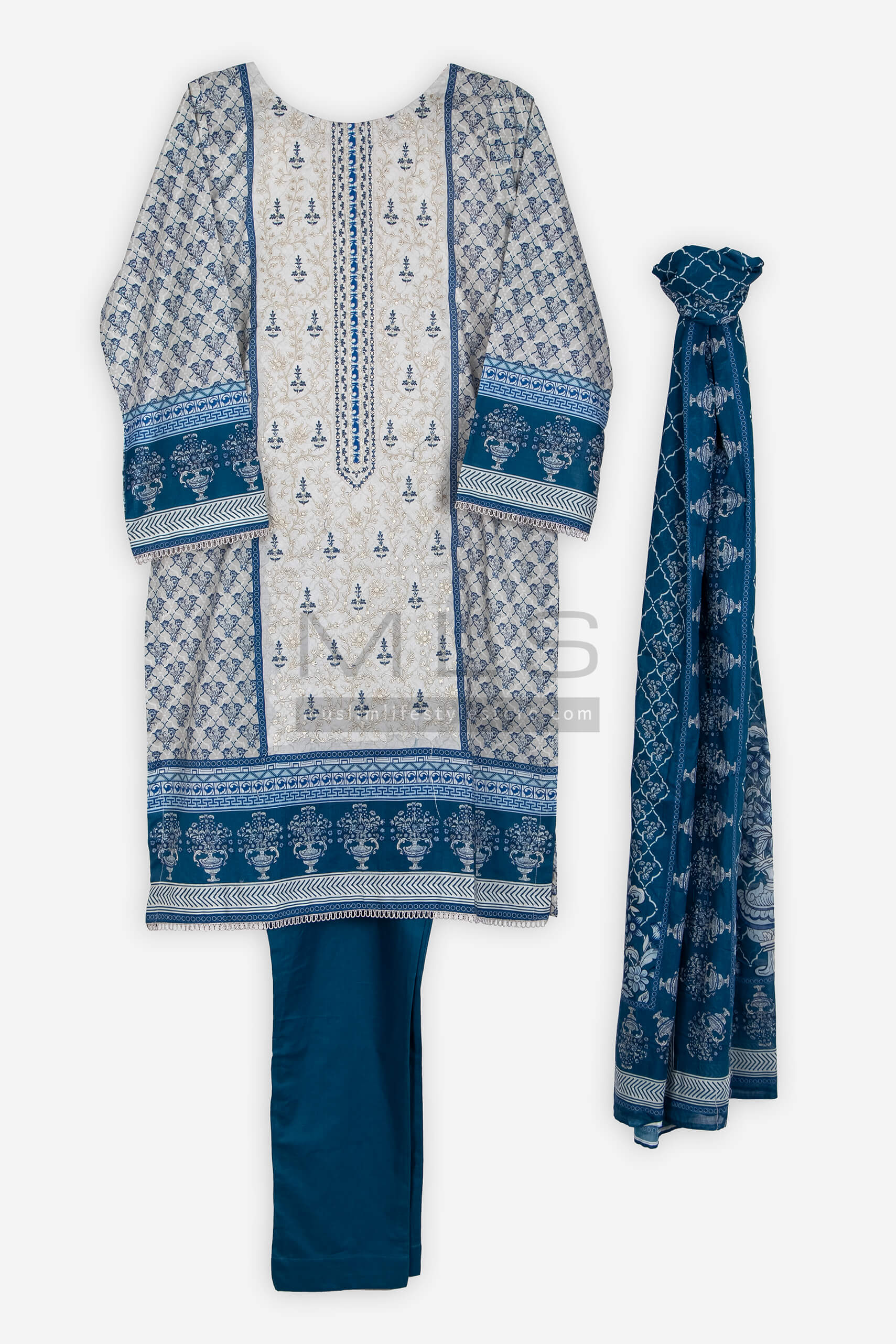 Light Navy Shalwar Kameez - Shalwar Kameez - Muslim Lifestyle Store