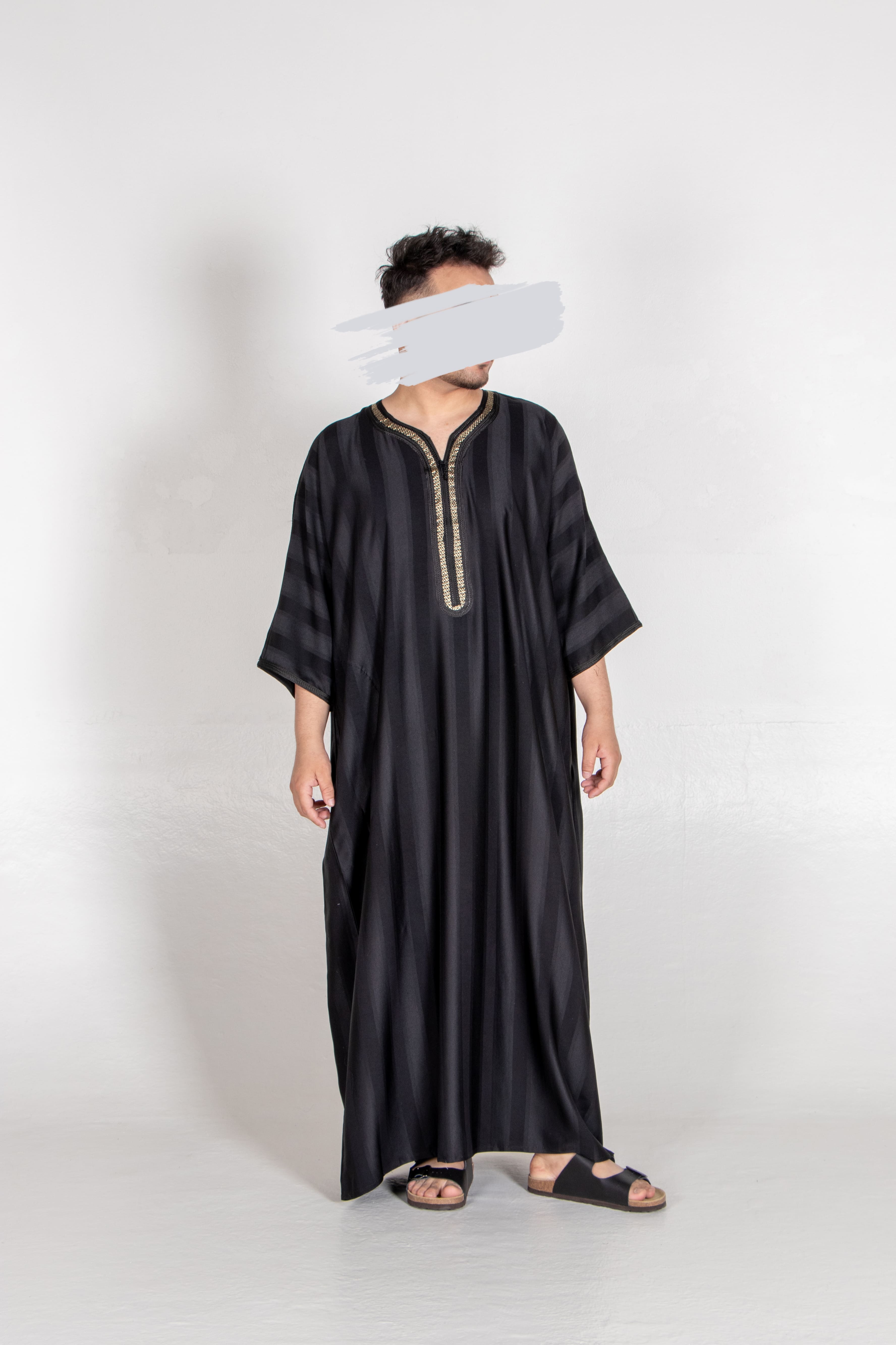 Moroccan Black Stripe Thobe - Jalabiya - Muslim Lifestyle Store