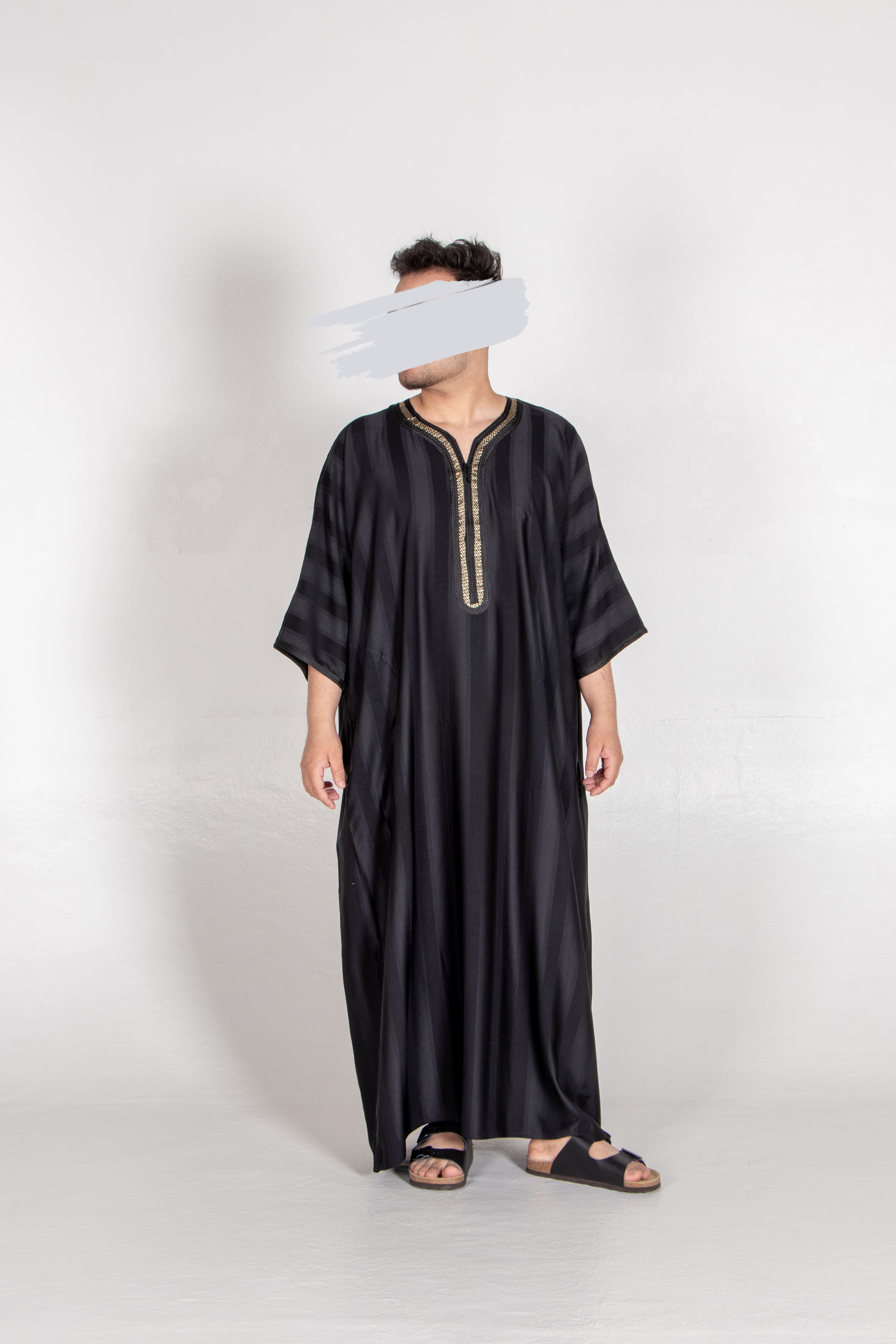 Moroccan Black Stripe Thobe - Jalabiya - Muslim Lifestyle Store