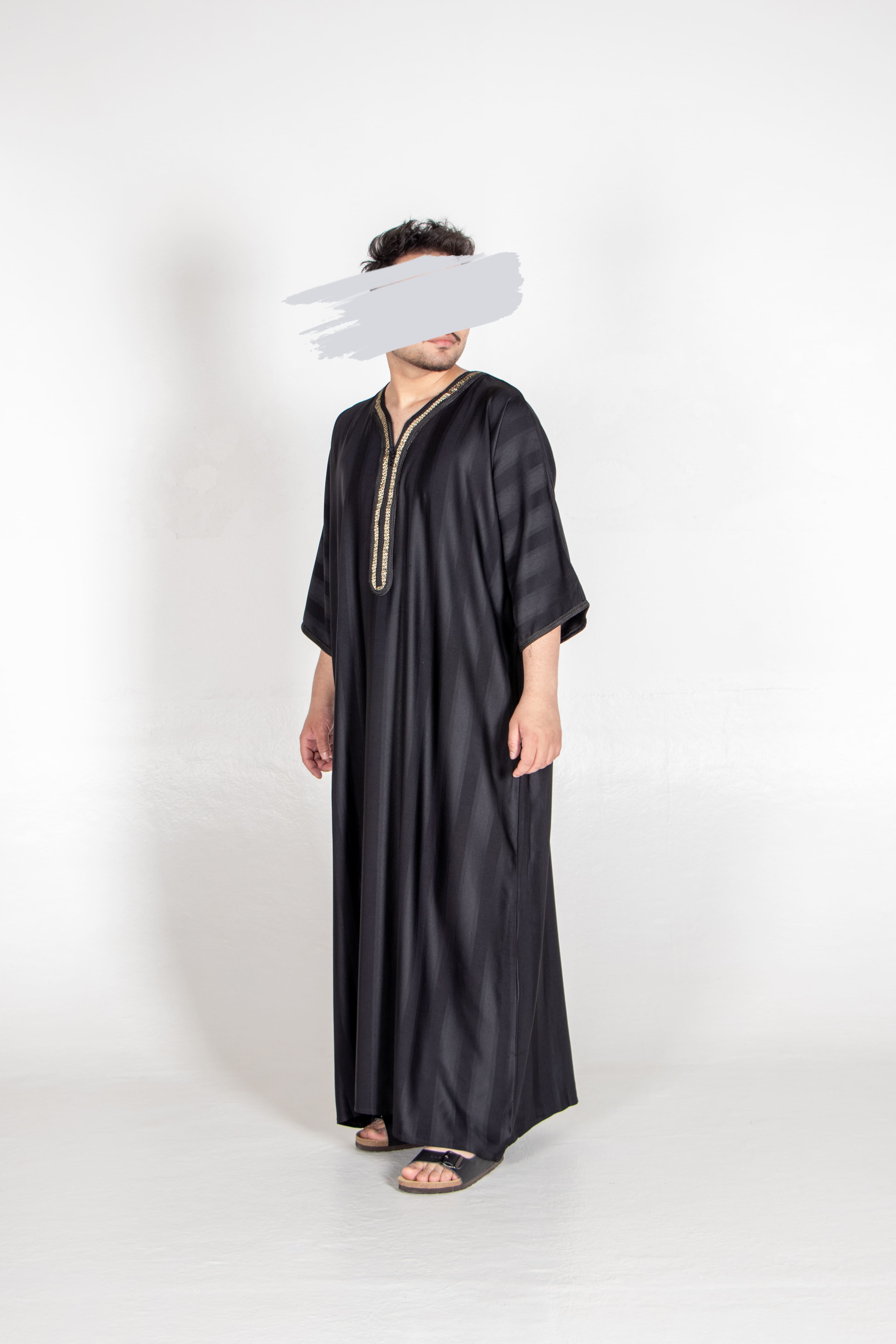 Moroccan Black Stripe Thobe - Jalabiya - Muslim Lifestyle Store