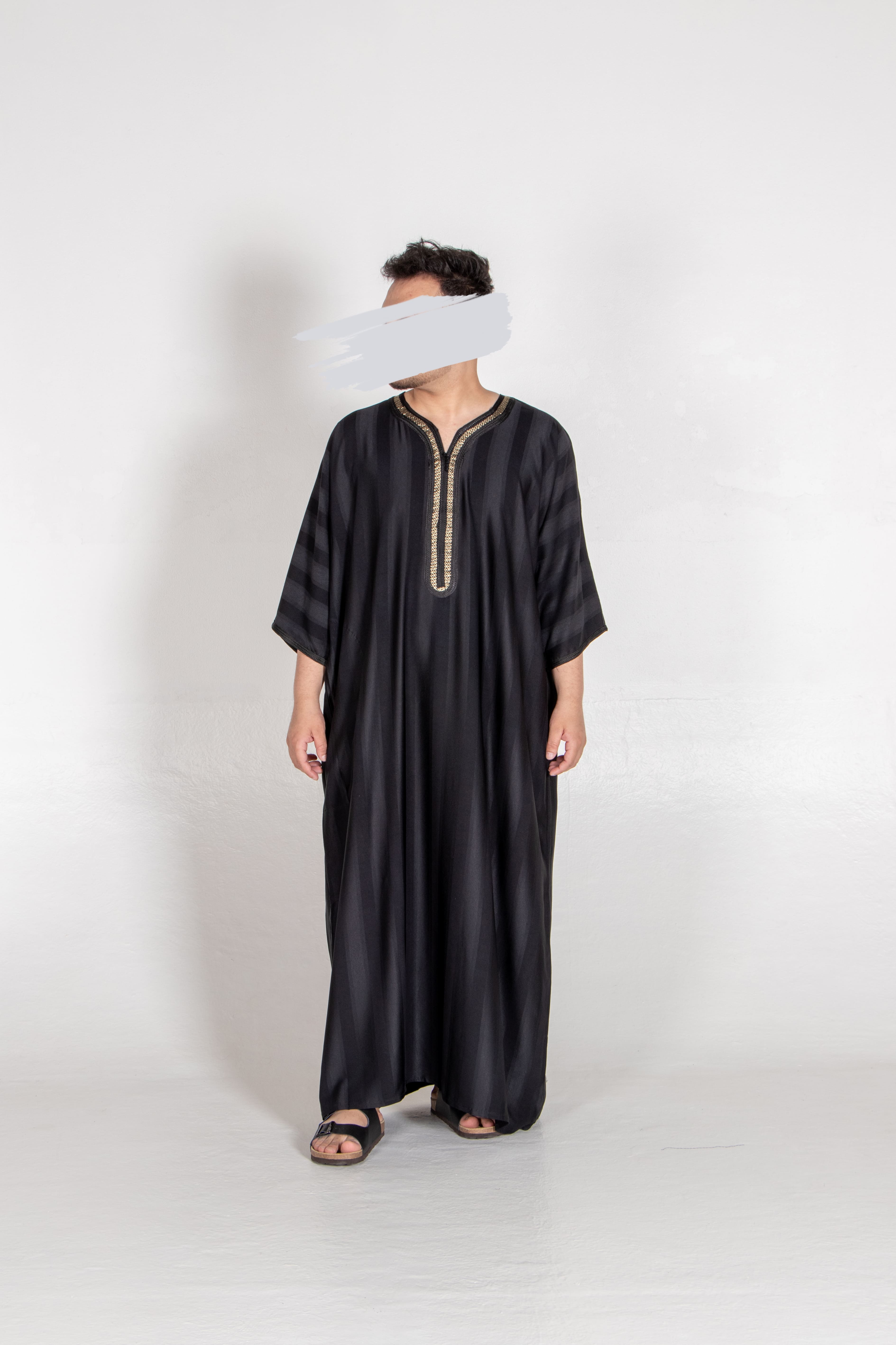 Moroccan Black Stripe Thobe - Jalabiya - Muslim Lifestyle Store