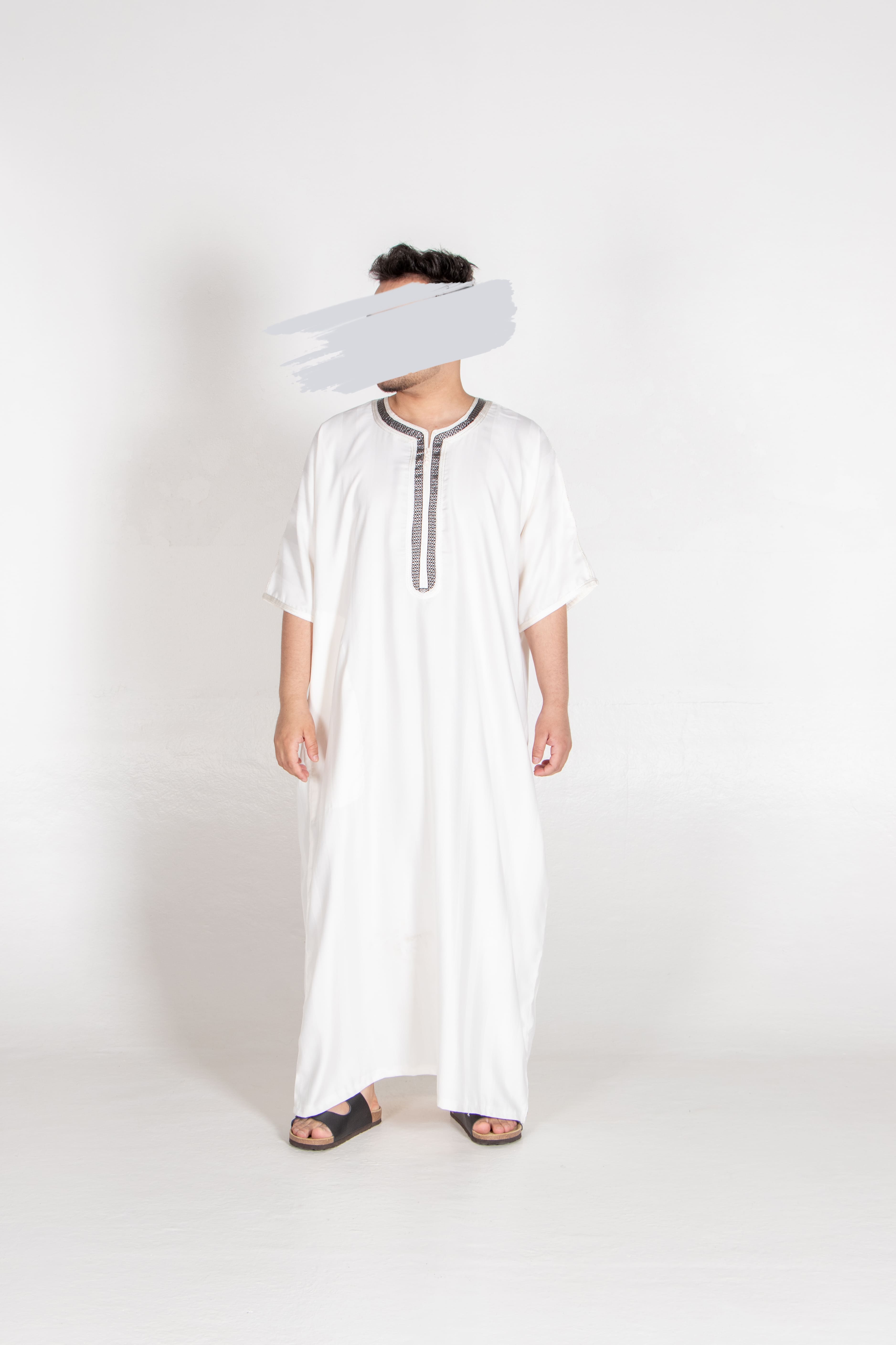 Moroccan White Thobe - Jalabiya - Muslim Lifestyle Store
