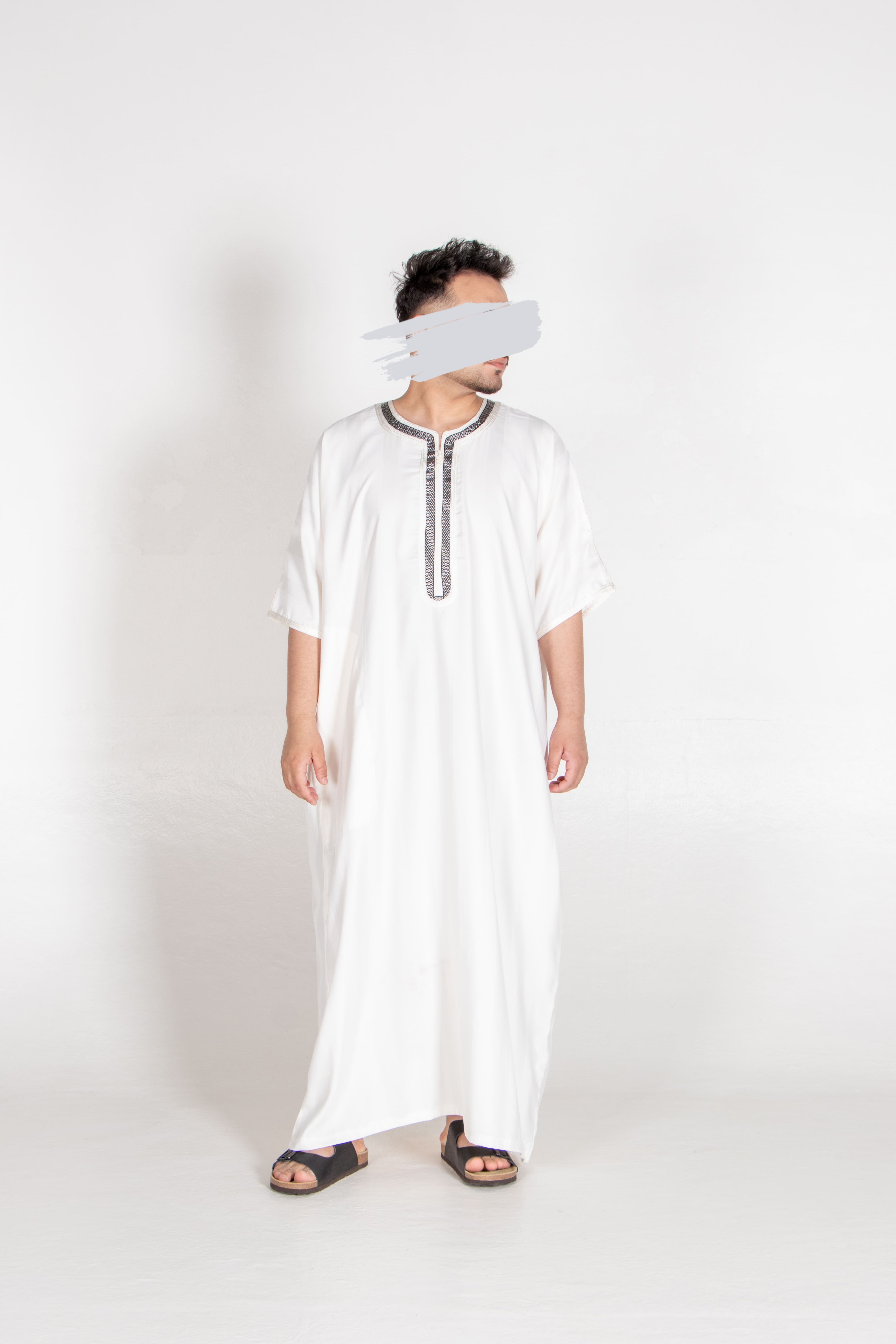Moroccan White Thobe - Jalabiya - Muslim Lifestyle Store