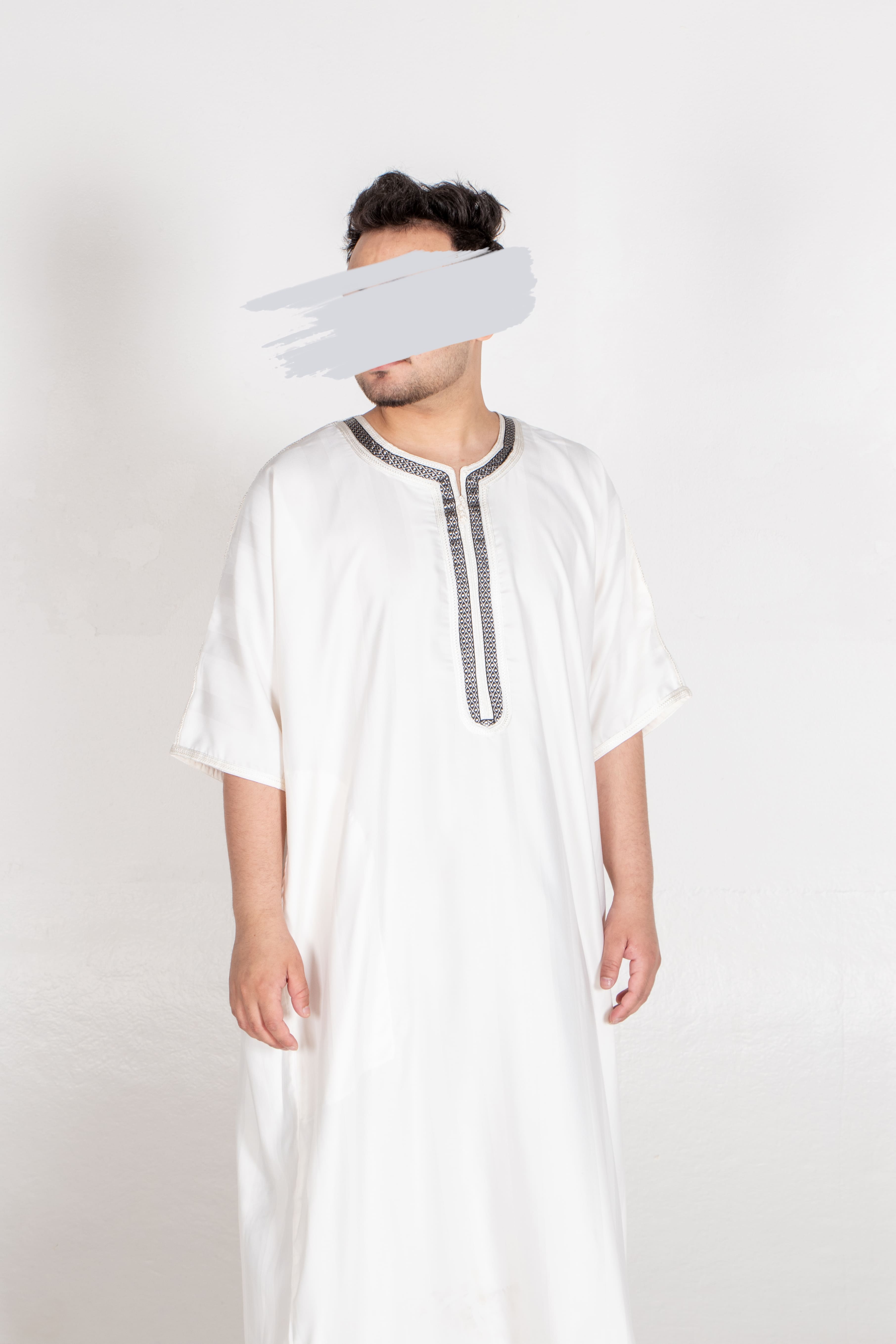 Moroccan White Thobe - Jalabiya - Muslim Lifestyle Store
