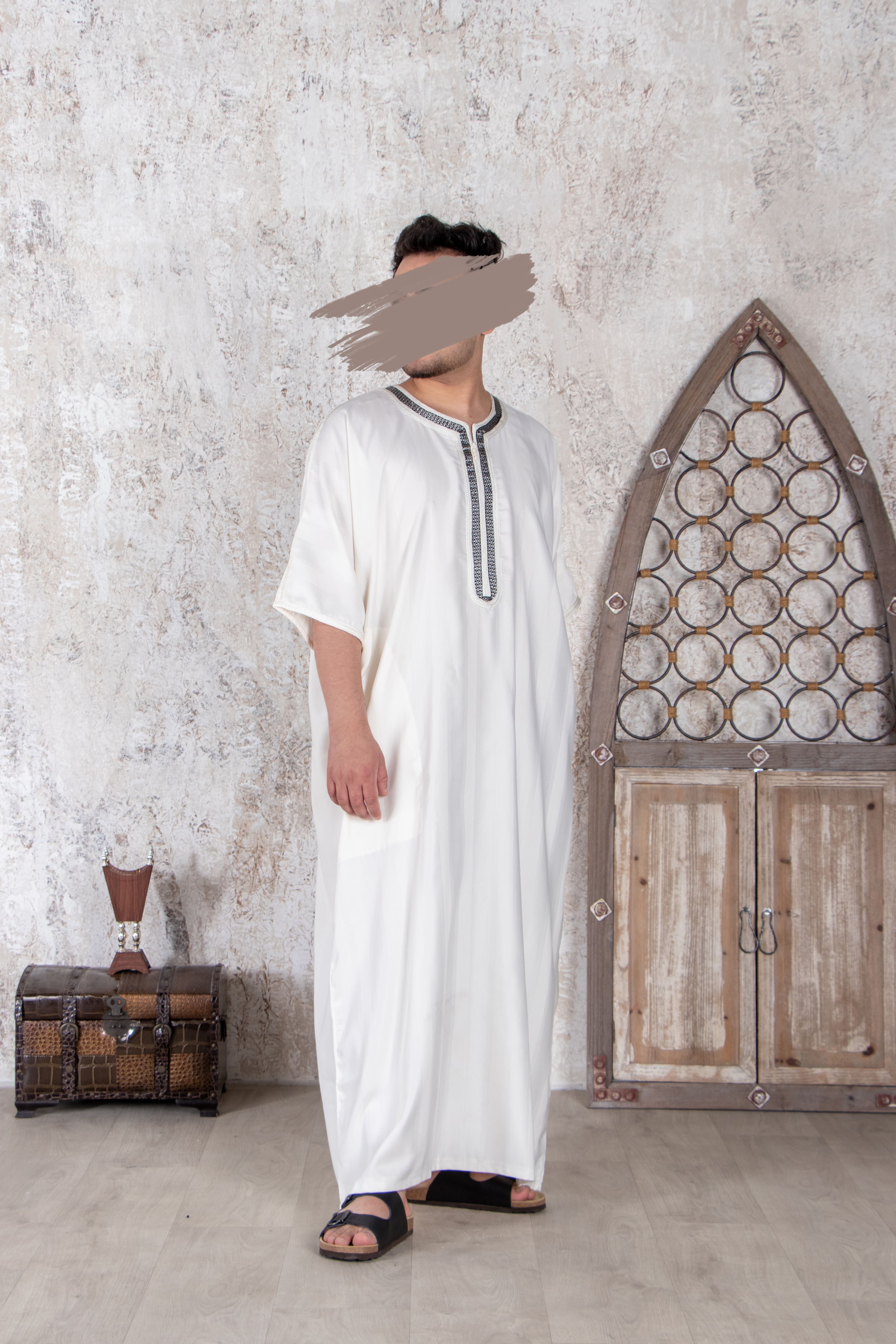 Moroccan White Thobe - Jalabiya - Muslim Lifestyle Store