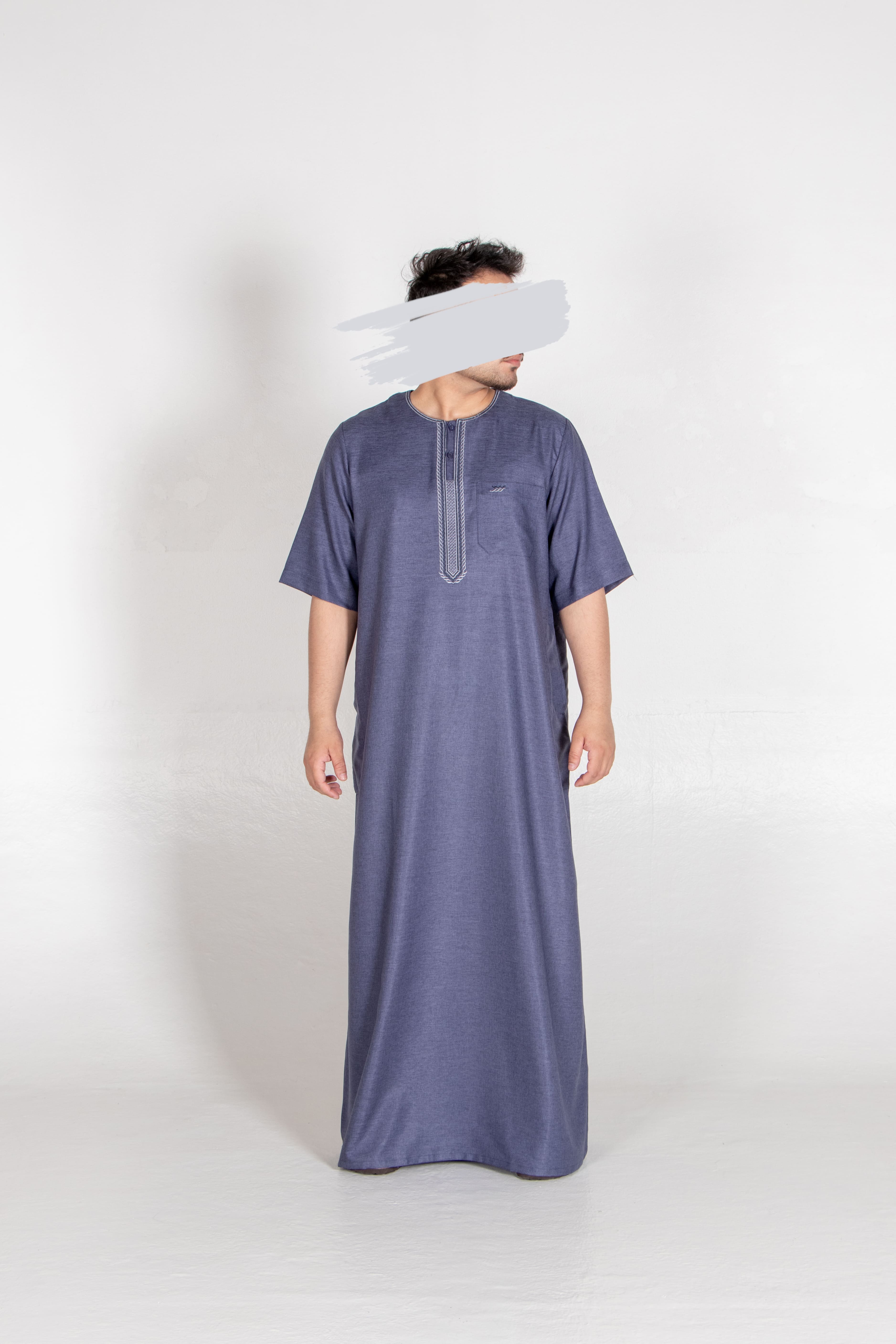 Fancy Vampire Grey Moroccan Thobe - Jalabiya - Muslim Lifestyle Store
