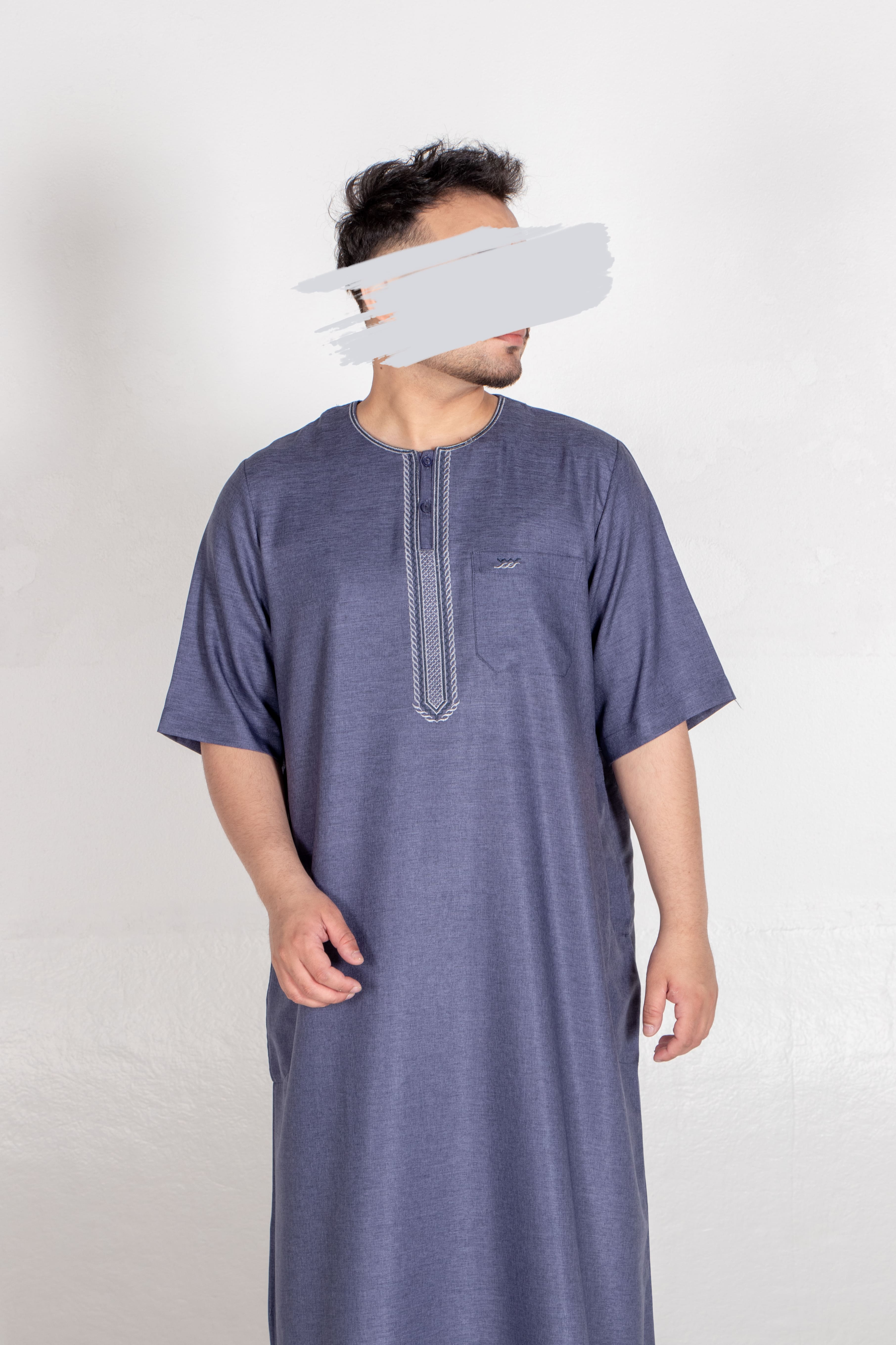 Fancy Vampire Grey Moroccan Thobe - Jalabiya - Muslim Lifestyle Store