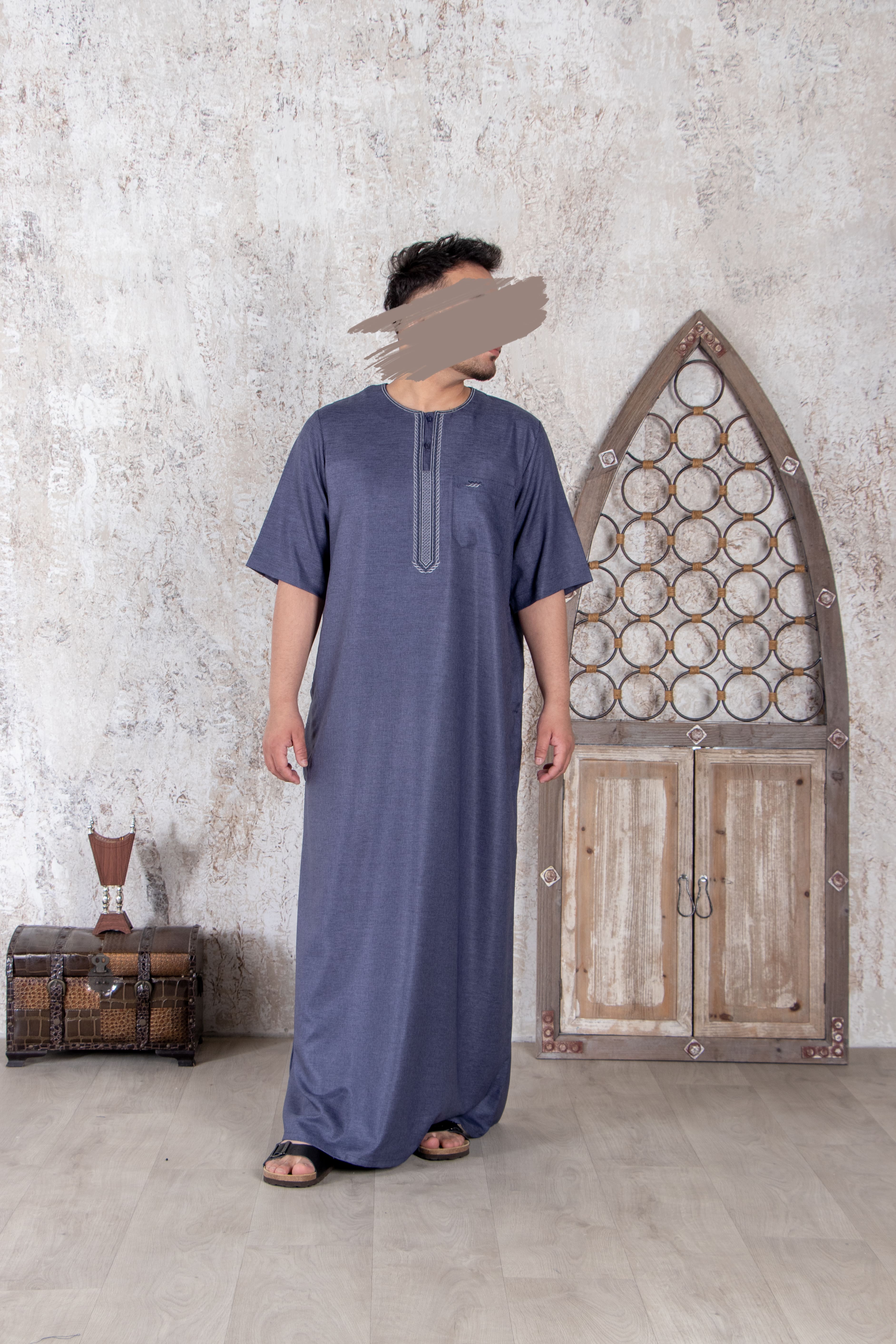 Fancy Vampire Grey Moroccan Thobe - Jalabiya - Muslim Lifestyle Store