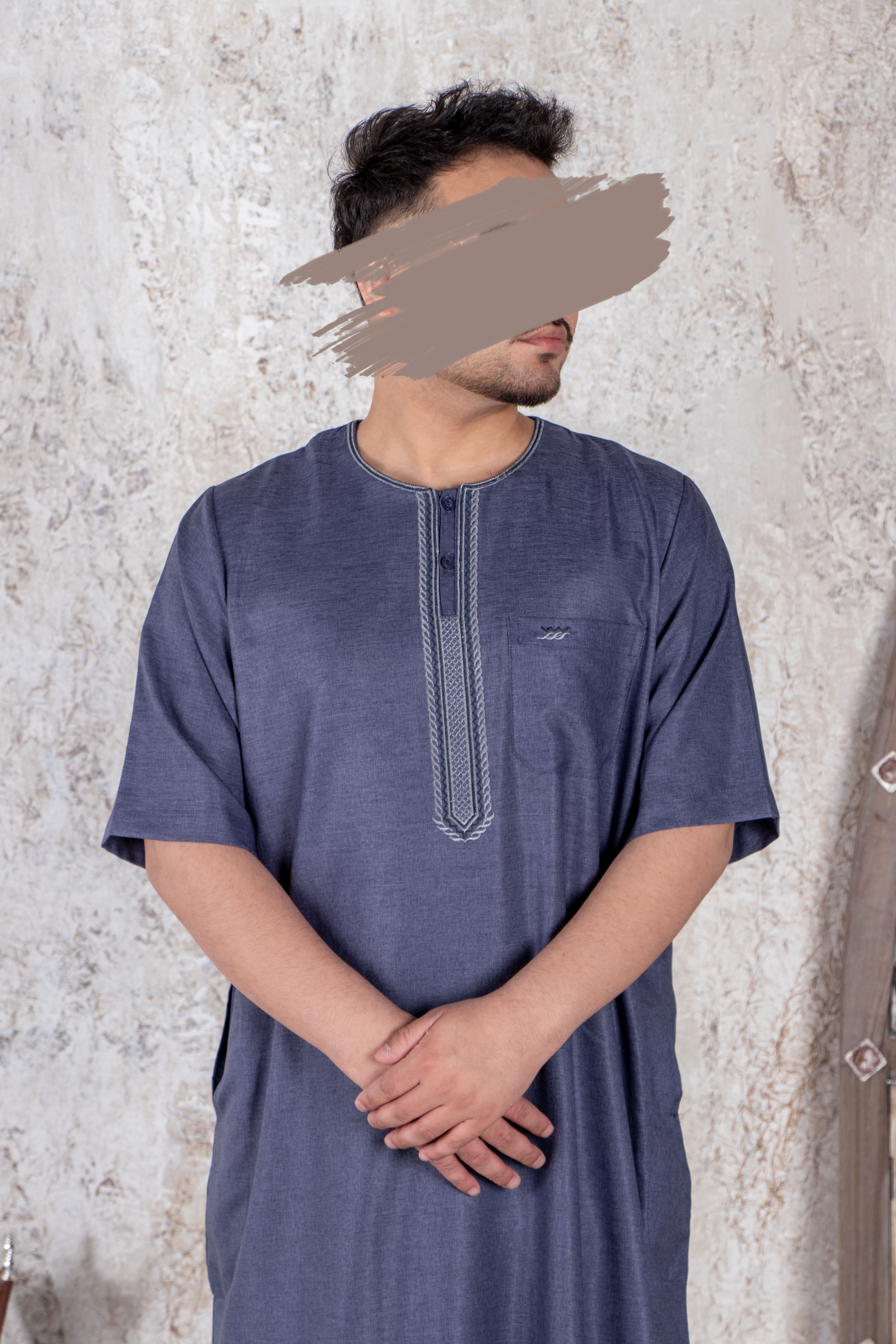 Fancy Vampire Grey Moroccan Thobe - Jalabiya - Muslim Lifestyle Store