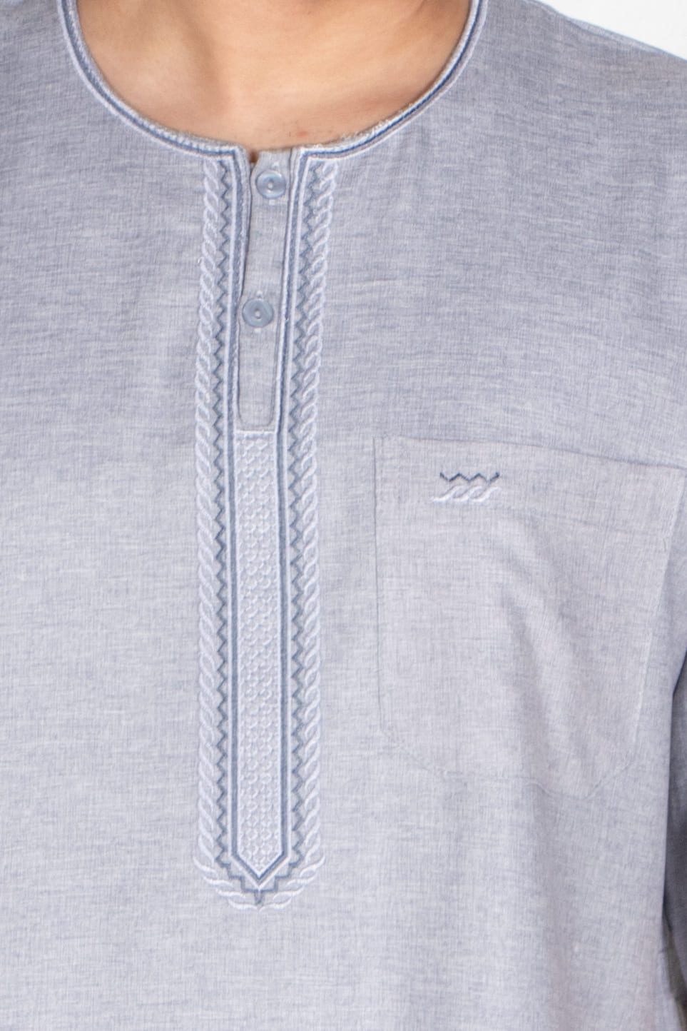 Fancy Cool Grey Moroccan Thobe - Jalabiya - Muslim Lifestyle Store