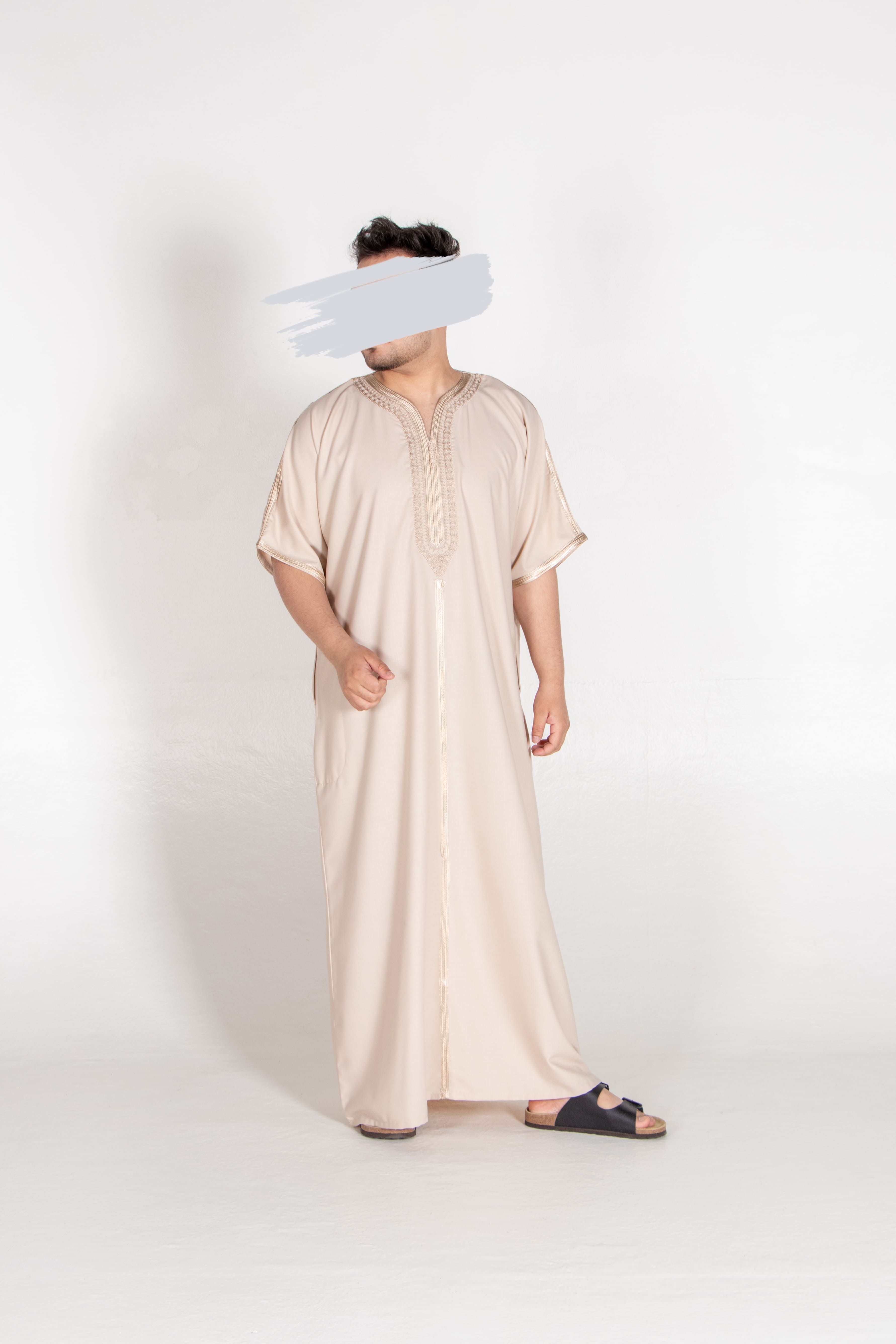 Premium Beige Moroccan Thobe - Jalabiya - Muslim Lifestyle Store