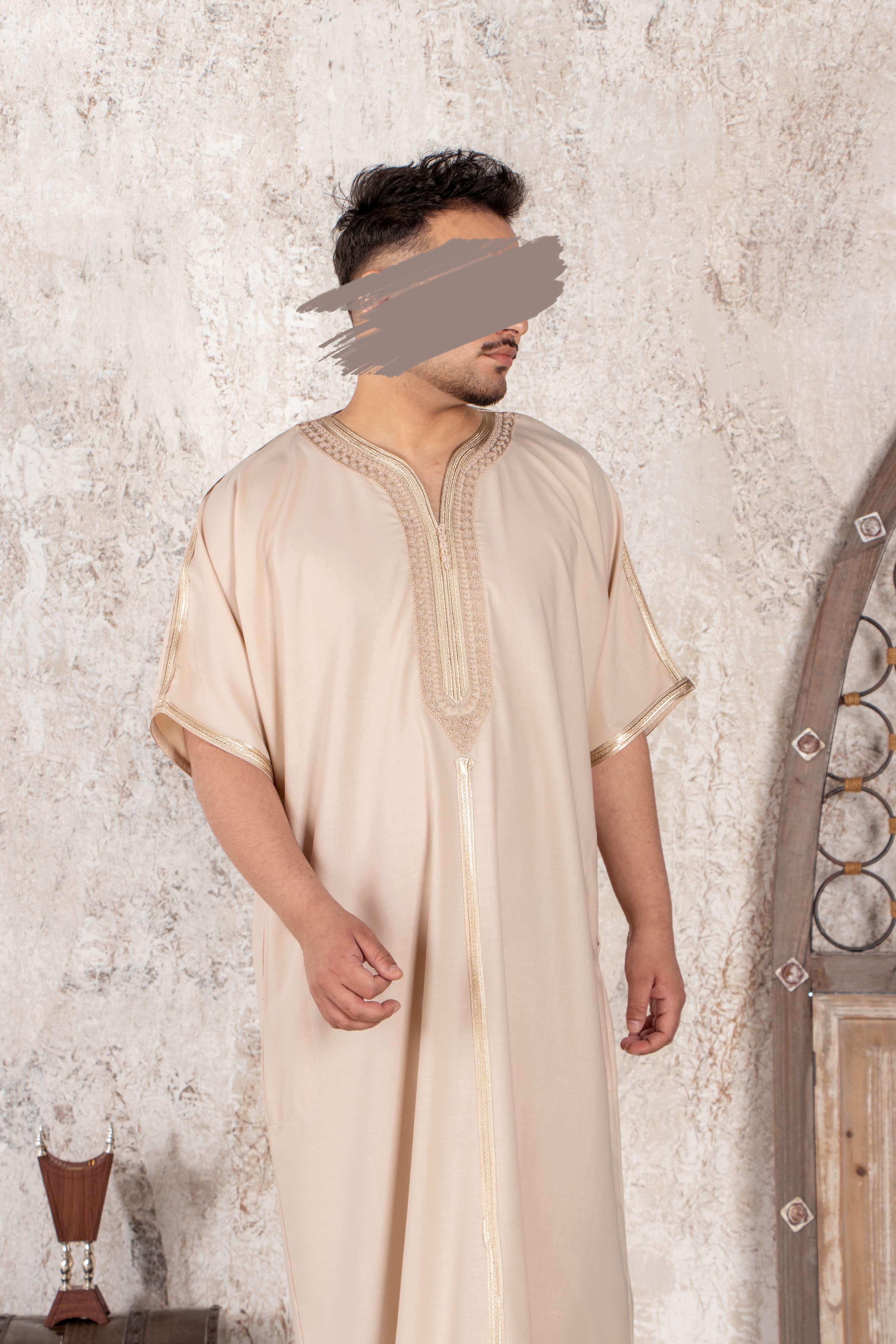 Premium Beige Moroccan Thobe - Jalabiya - Muslim Lifestyle Store