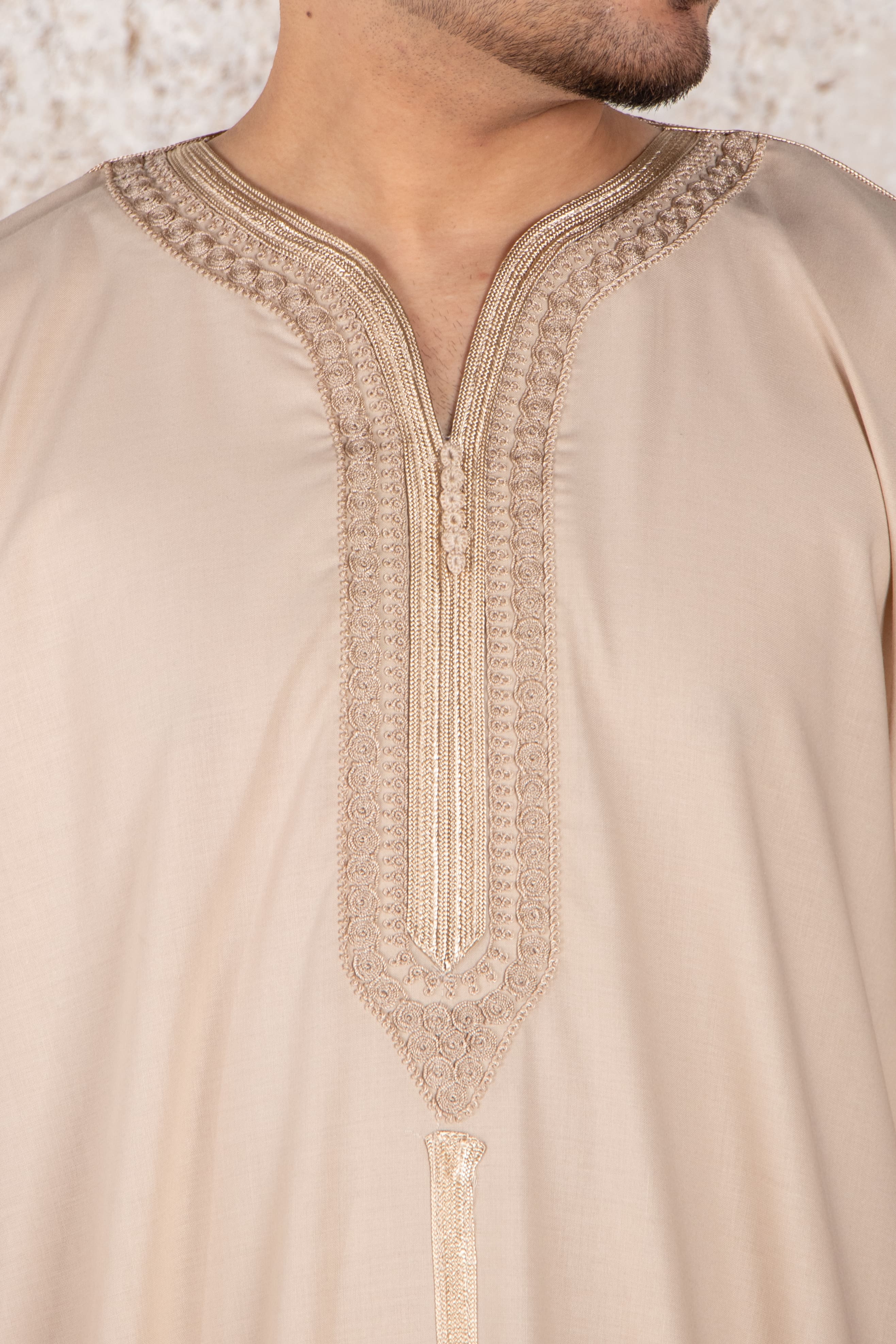 Premium Beige Moroccan Thobe - Jalabiya - Muslim Lifestyle Store