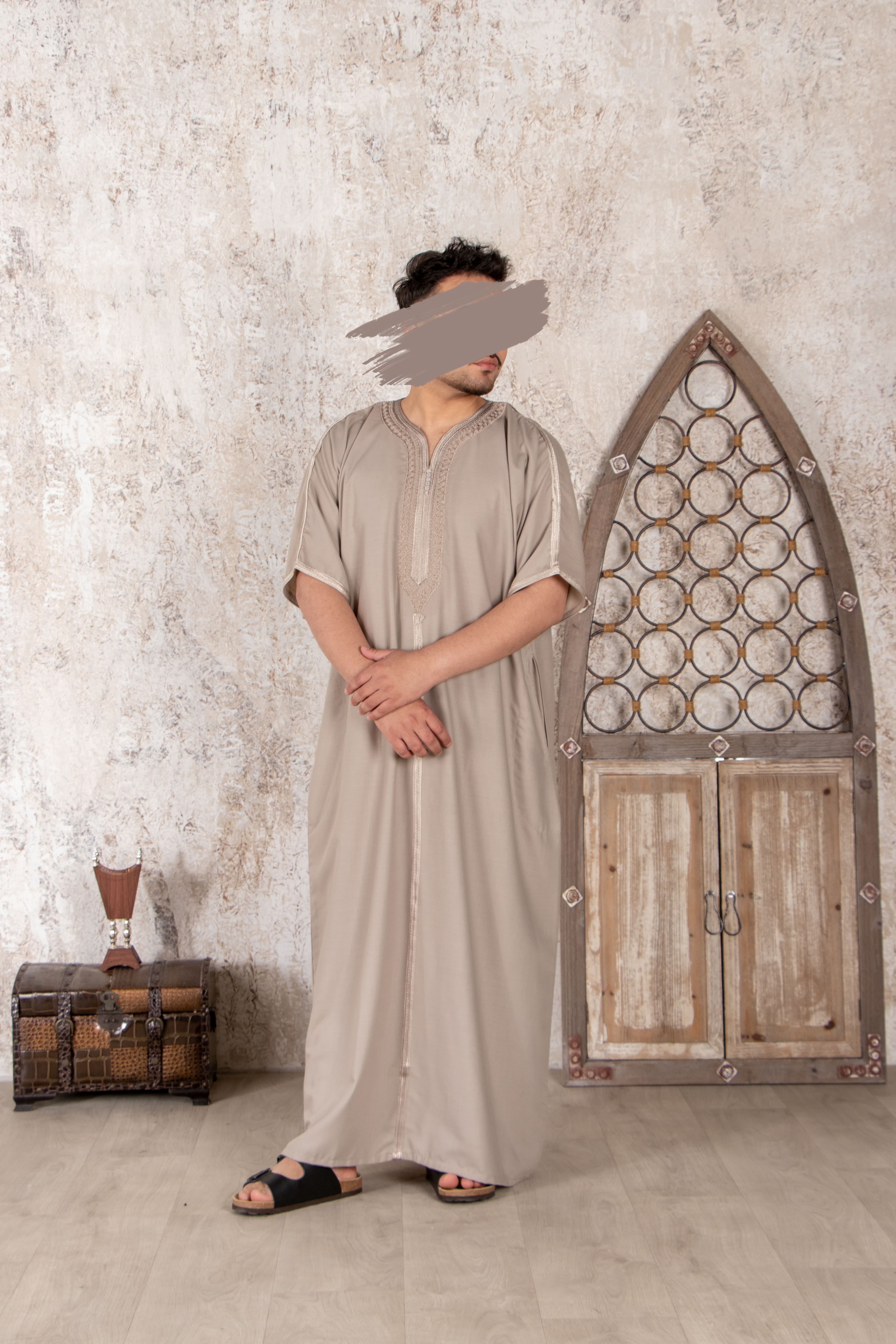 Premium Khaki Moroccan Thobe - Jalabiya - Muslim Lifestyle Store