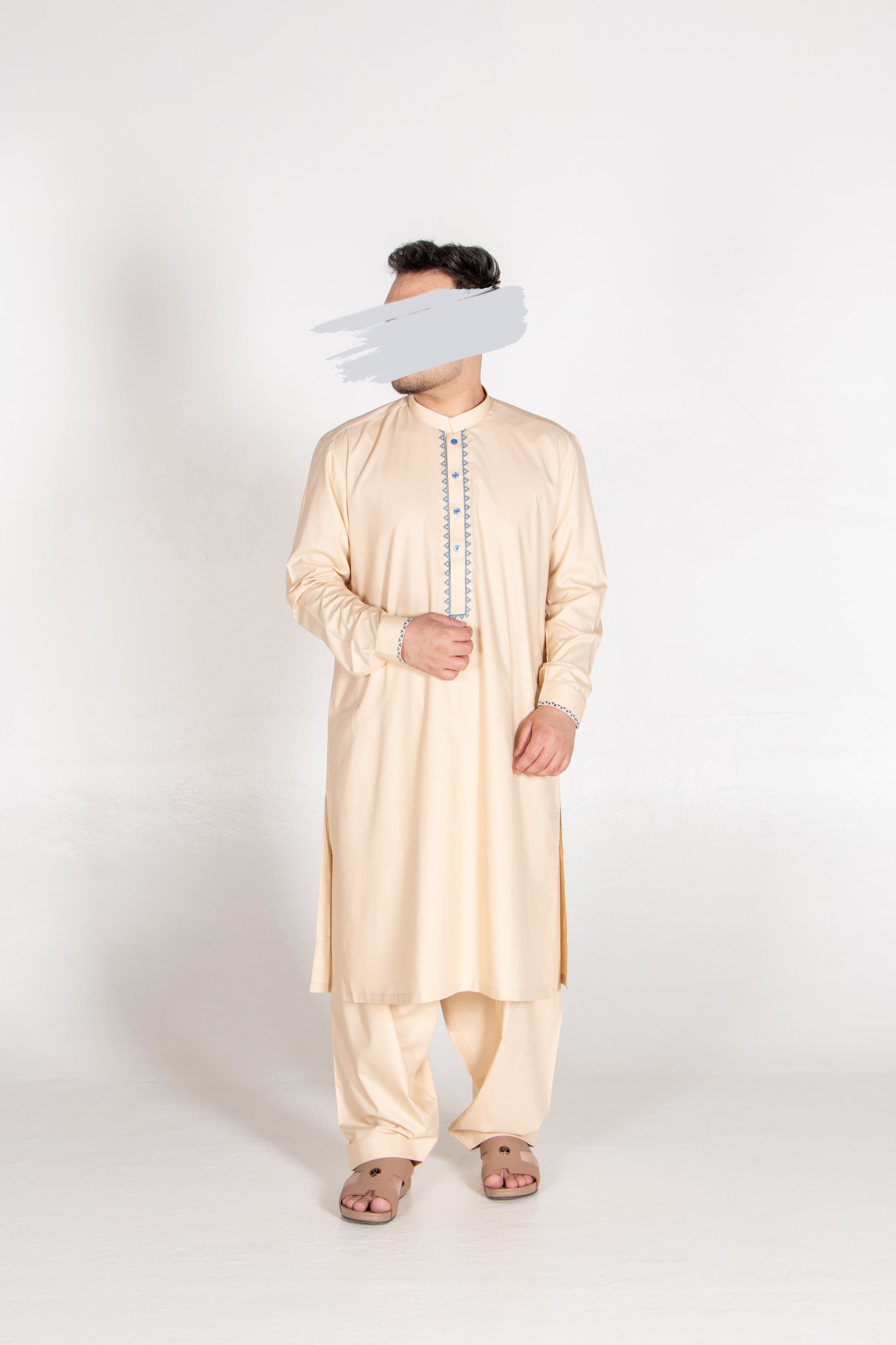 Melon Cream Shalwar Kameez - Shalwar Kameez - Muslim Lifestyle Store