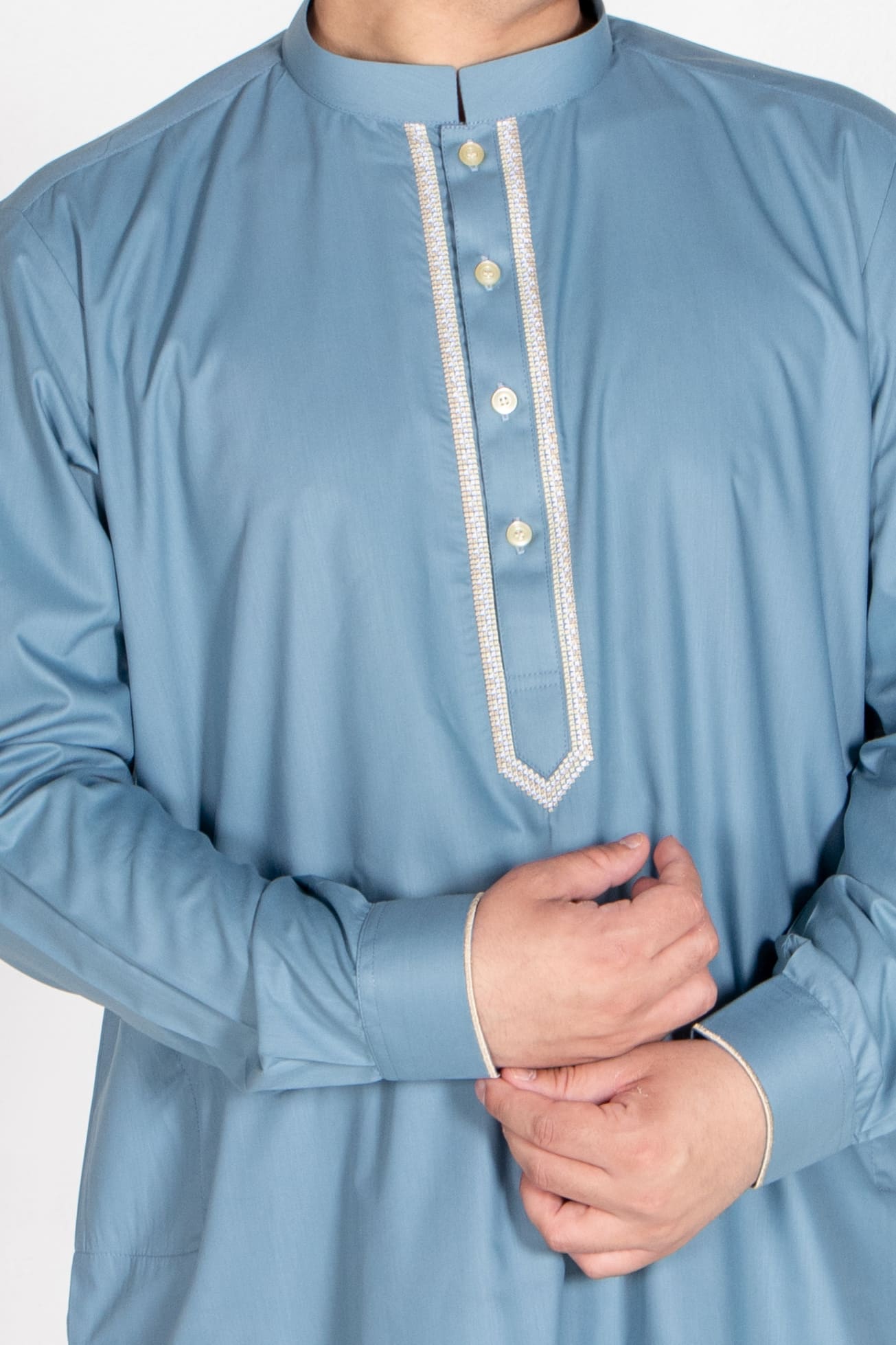 Blue Gray Shalwar Kameez - Shalwar Kameez - Muslim Lifestyle Store
