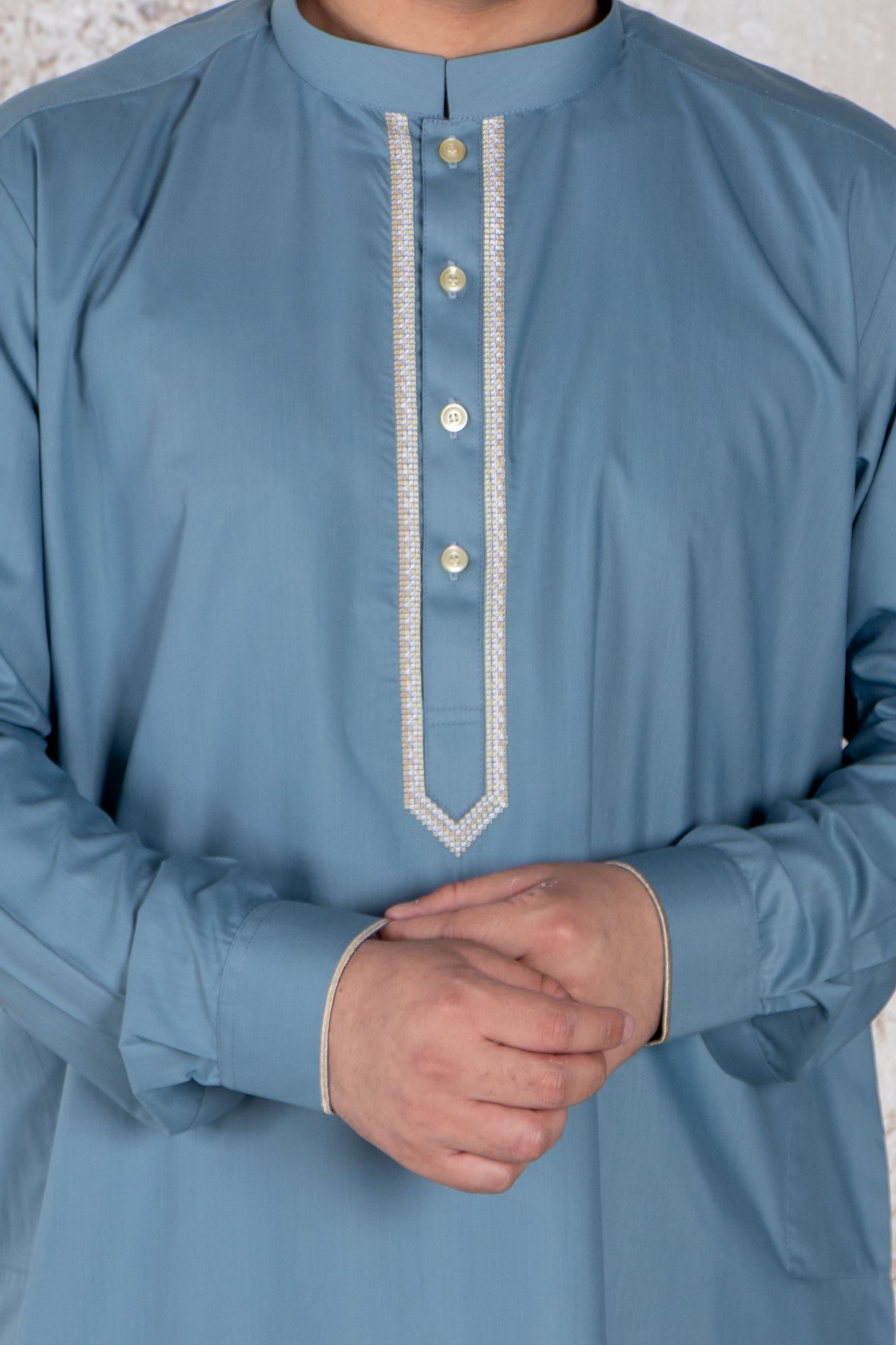 Blue Gray Shalwar Kameez - Shalwar Kameez - Muslim Lifestyle Store
