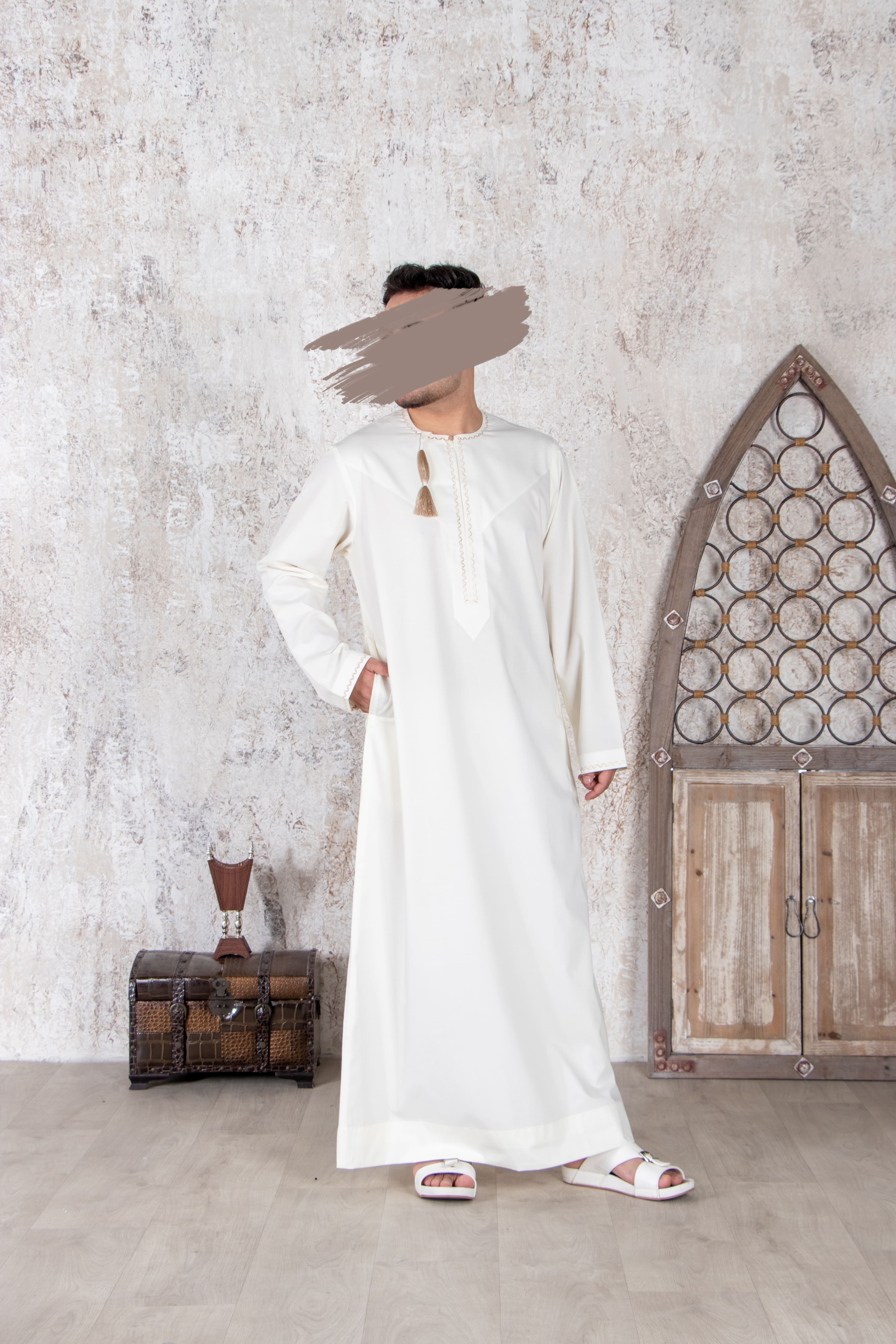 Cream Omani Thobe - Omani Thobe - Muslim Lifestyle Store