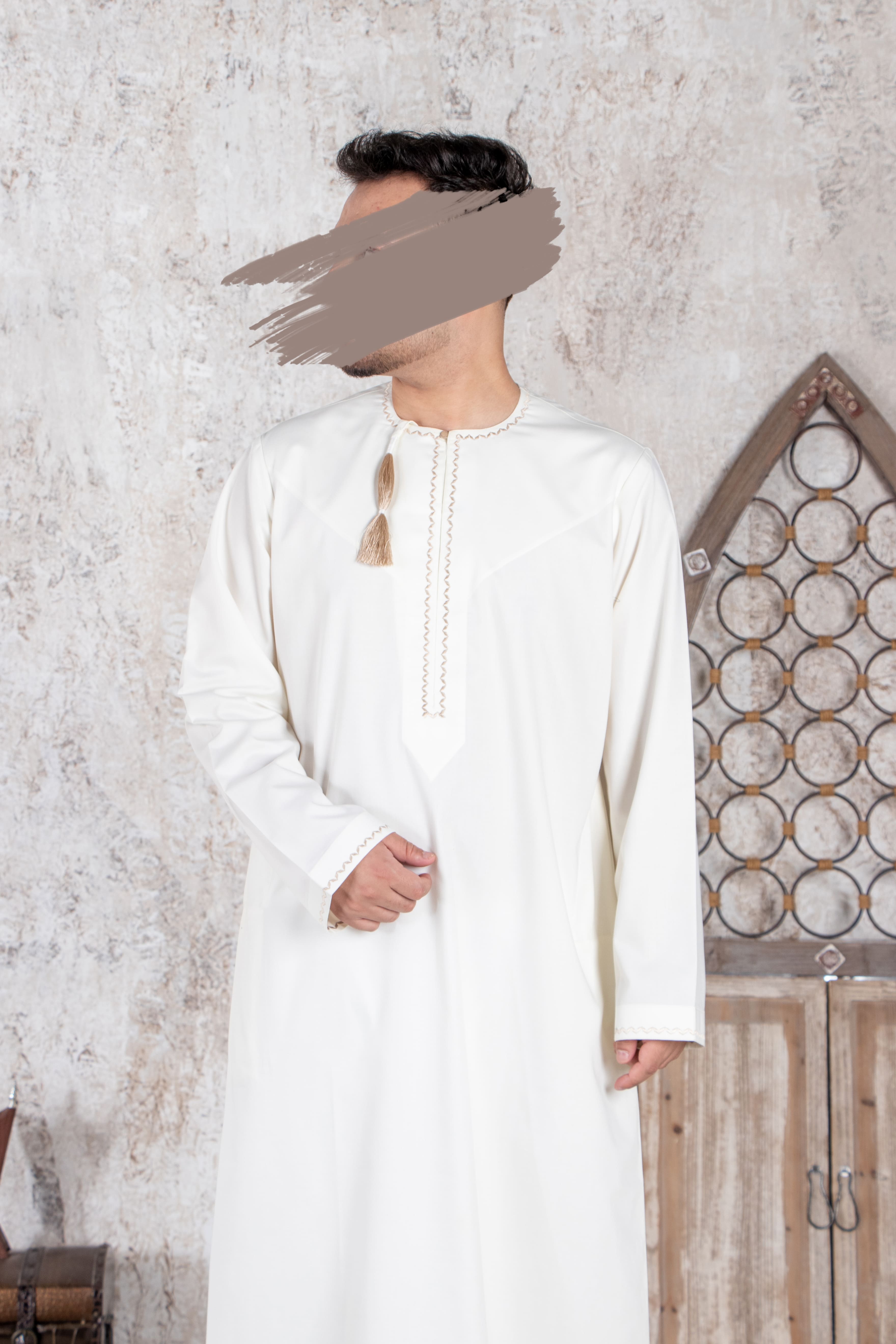 Cream Omani Thobe - Omani Thobe - Muslim Lifestyle Store