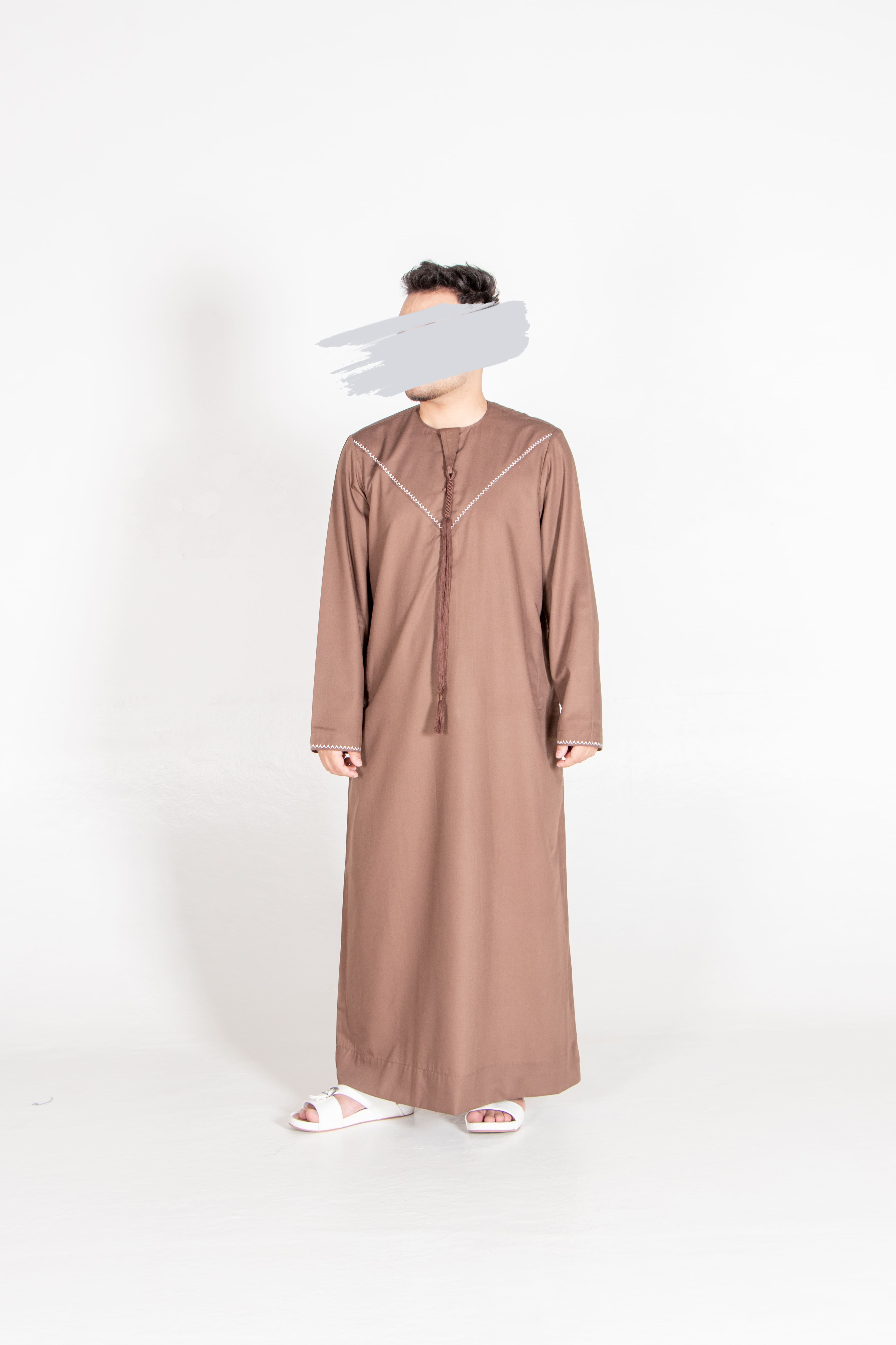 Chocolate Brown Omani Thobe - Omani Thobe - Muslim Lifestyle Store