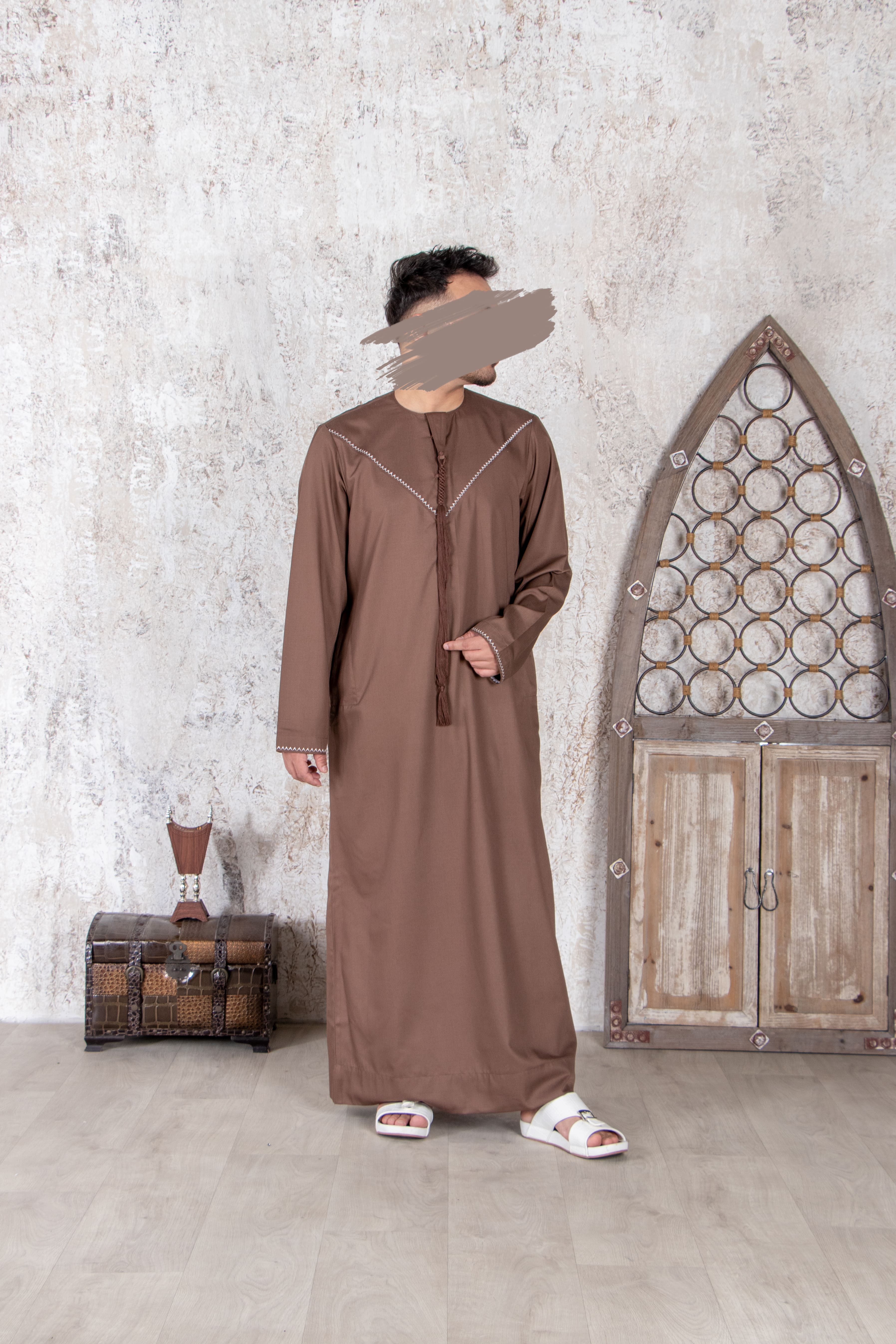 Chocolate Brown Omani Thobe - Omani Thobe - Muslim Lifestyle Store