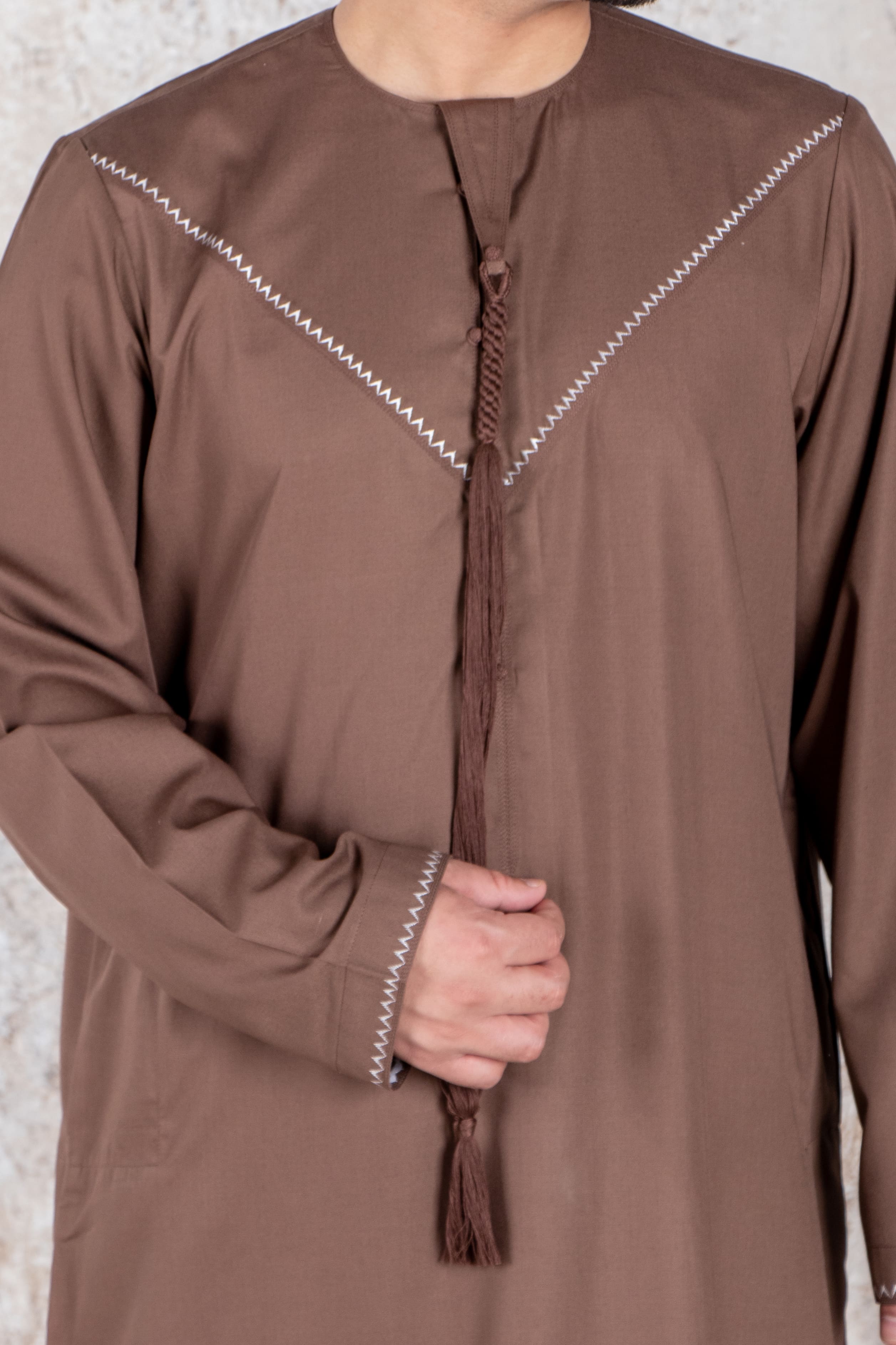 Chocolate Brown Omani Thobe - Omani Thobe - Muslim Lifestyle Store