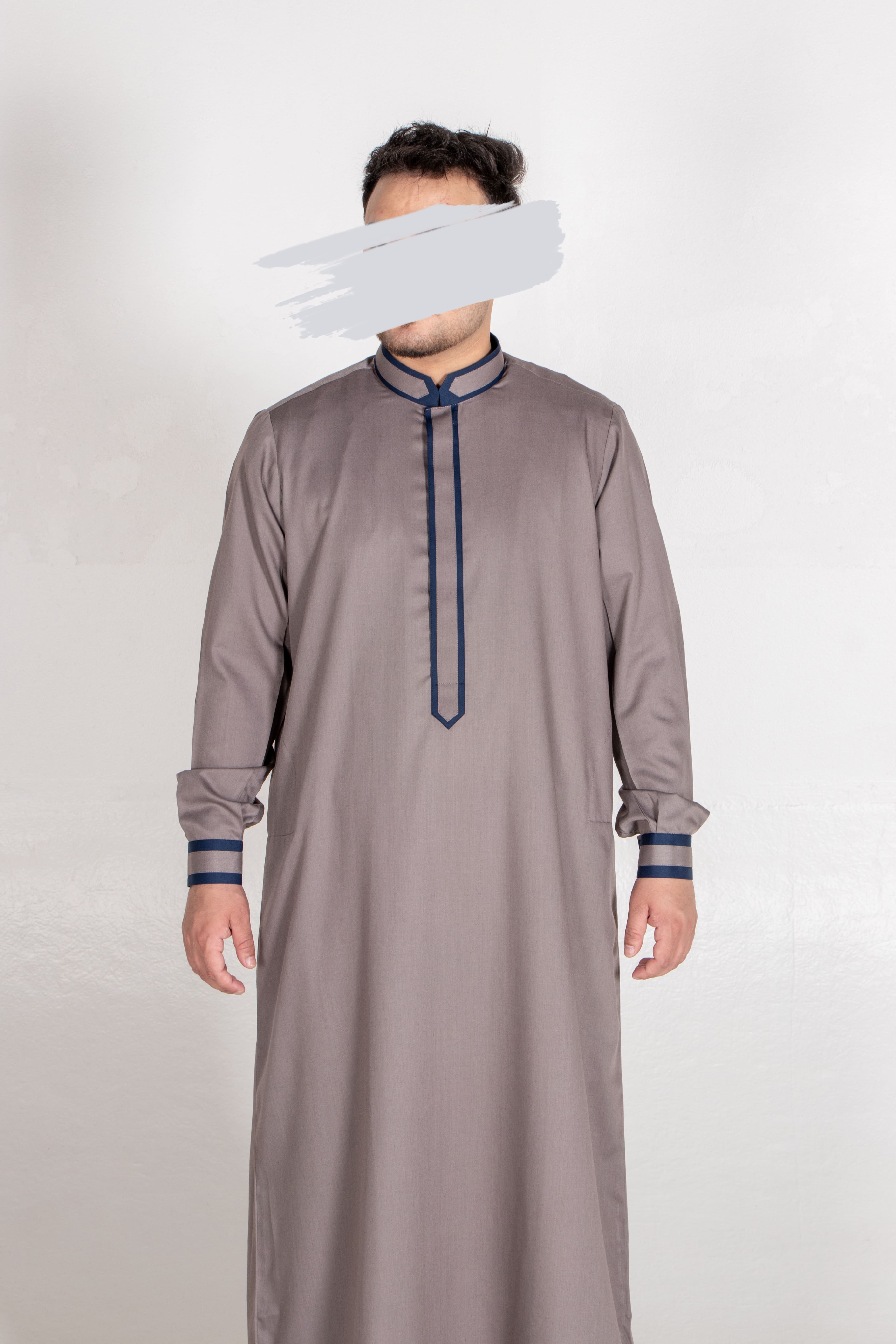 Gray Navy Thobe - Exclusive Thobe - Muslim Lifestyle Store