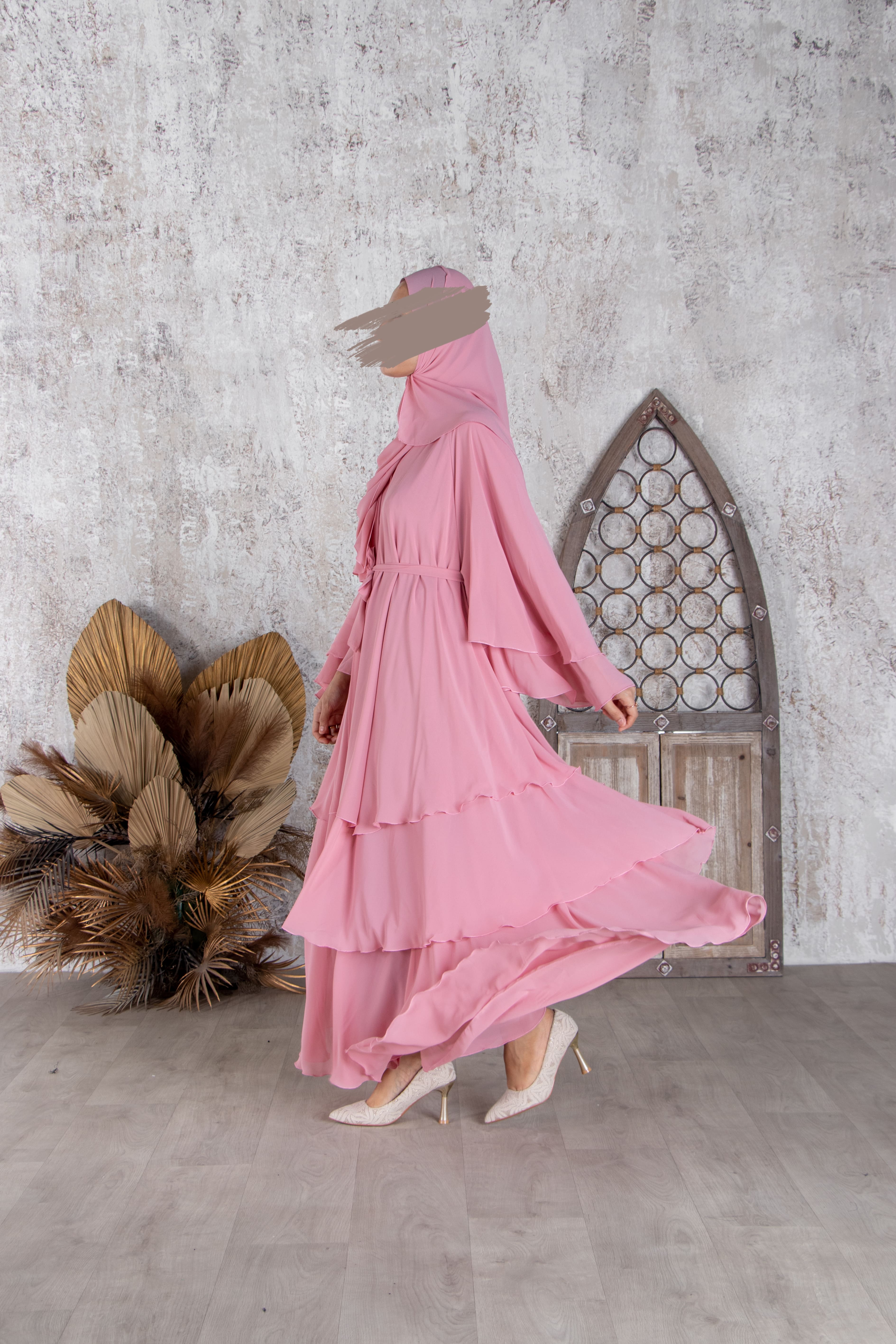 Pink Fleur Abaya - Abaya - Muslim Lifestyle Store