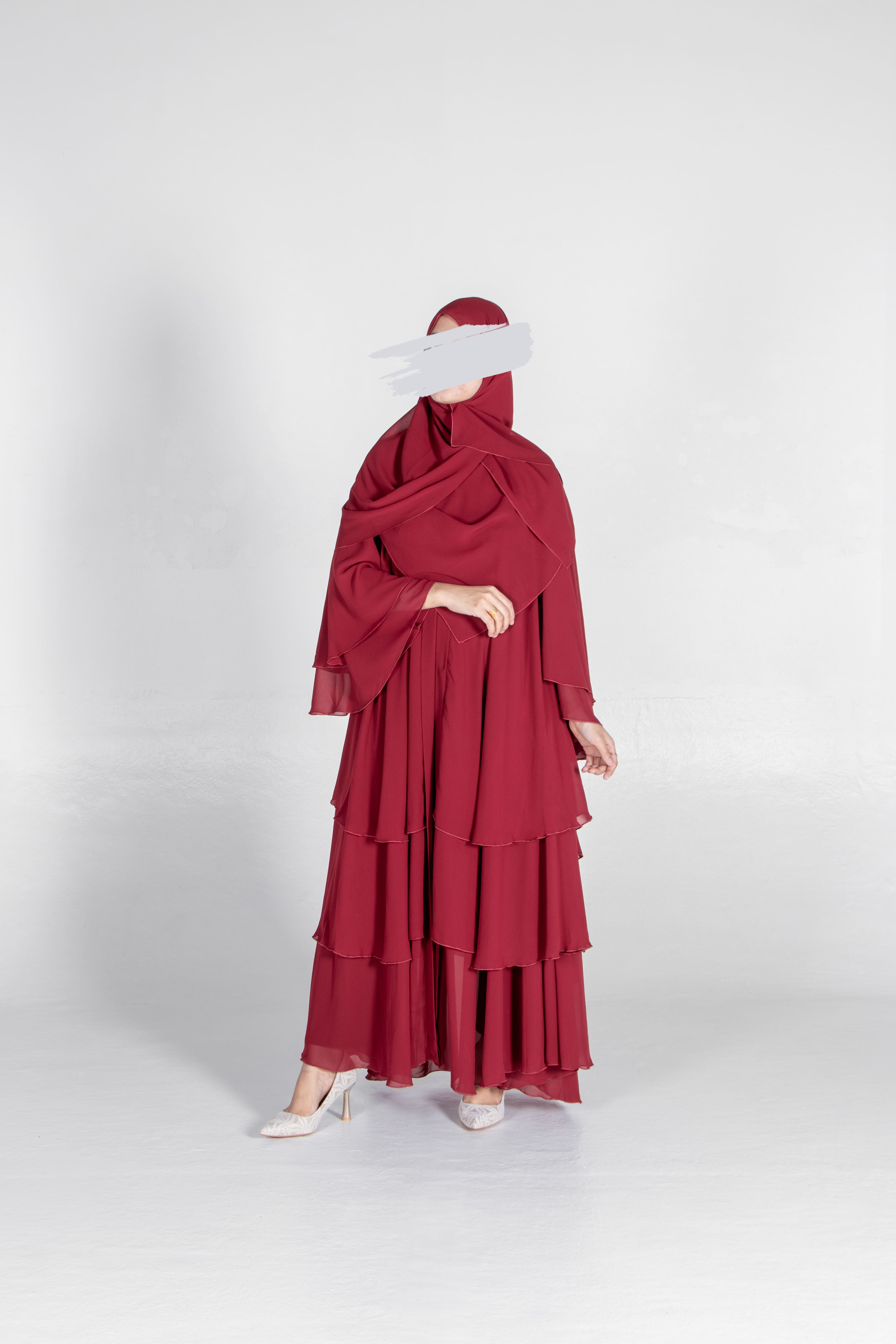 Red Fleur Abaya - Abaya - Muslim Lifestyle Store