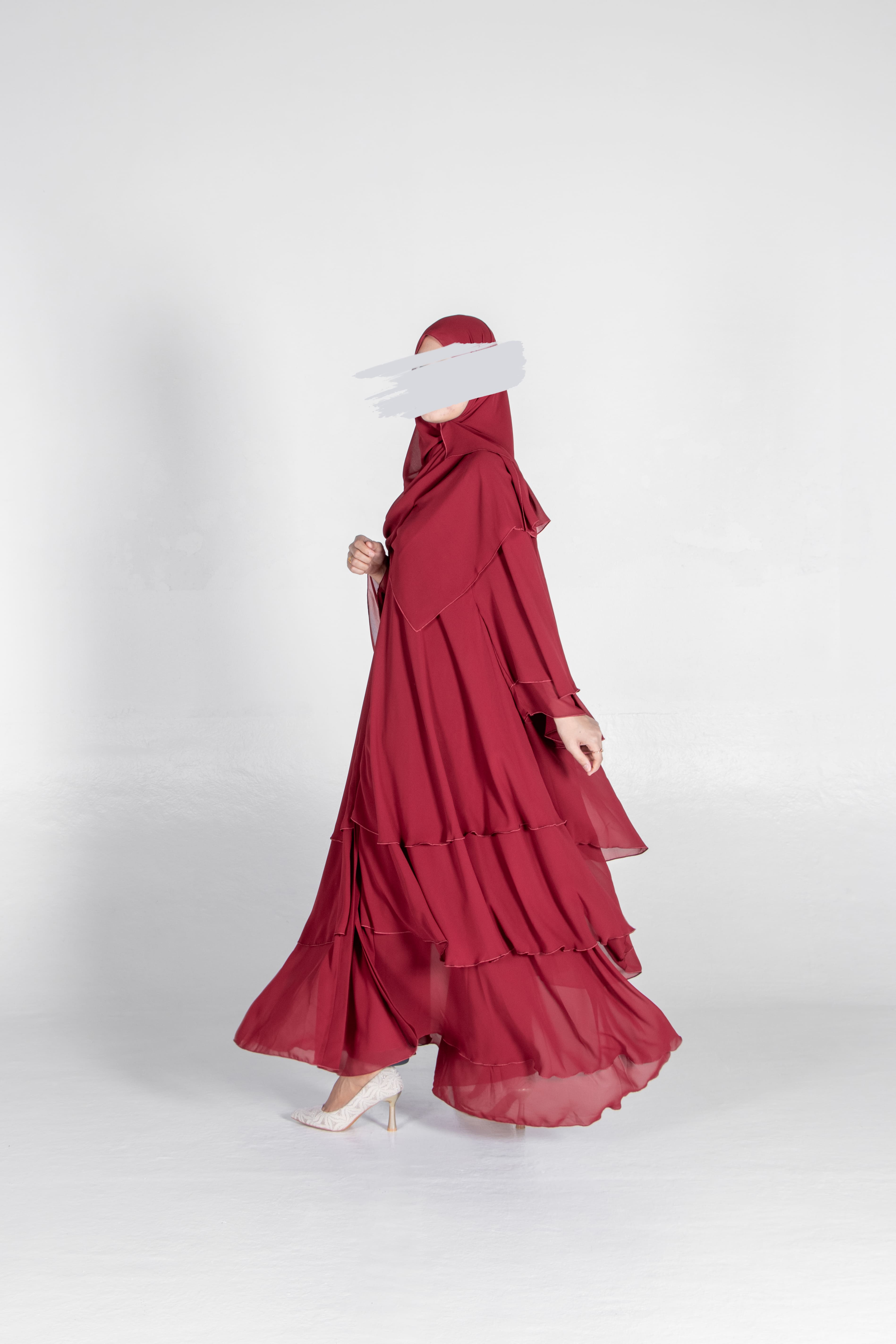 Red Fleur Abaya - Abaya - Muslim Lifestyle Store