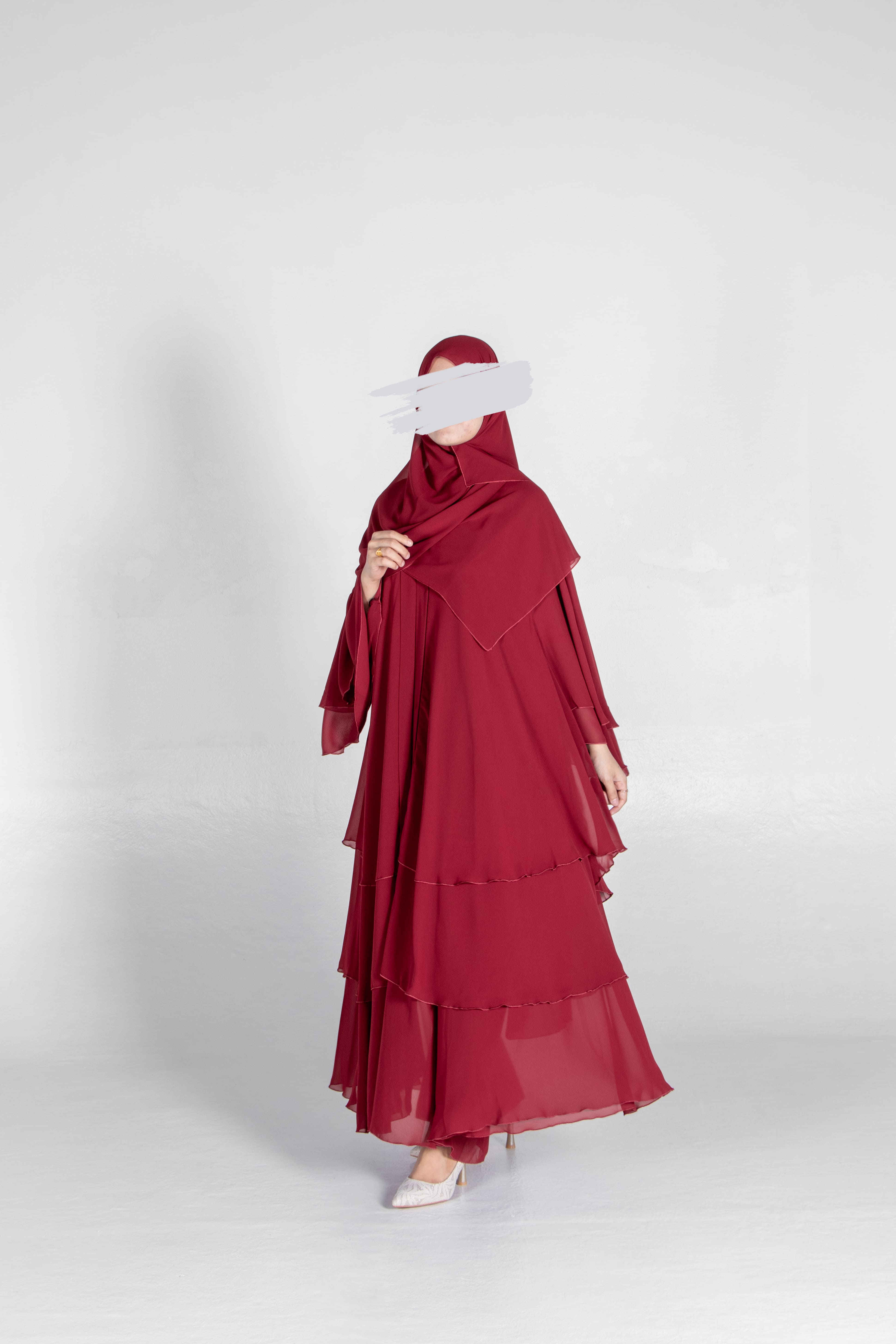 Red Fleur Abaya - Abaya - Muslim Lifestyle Store