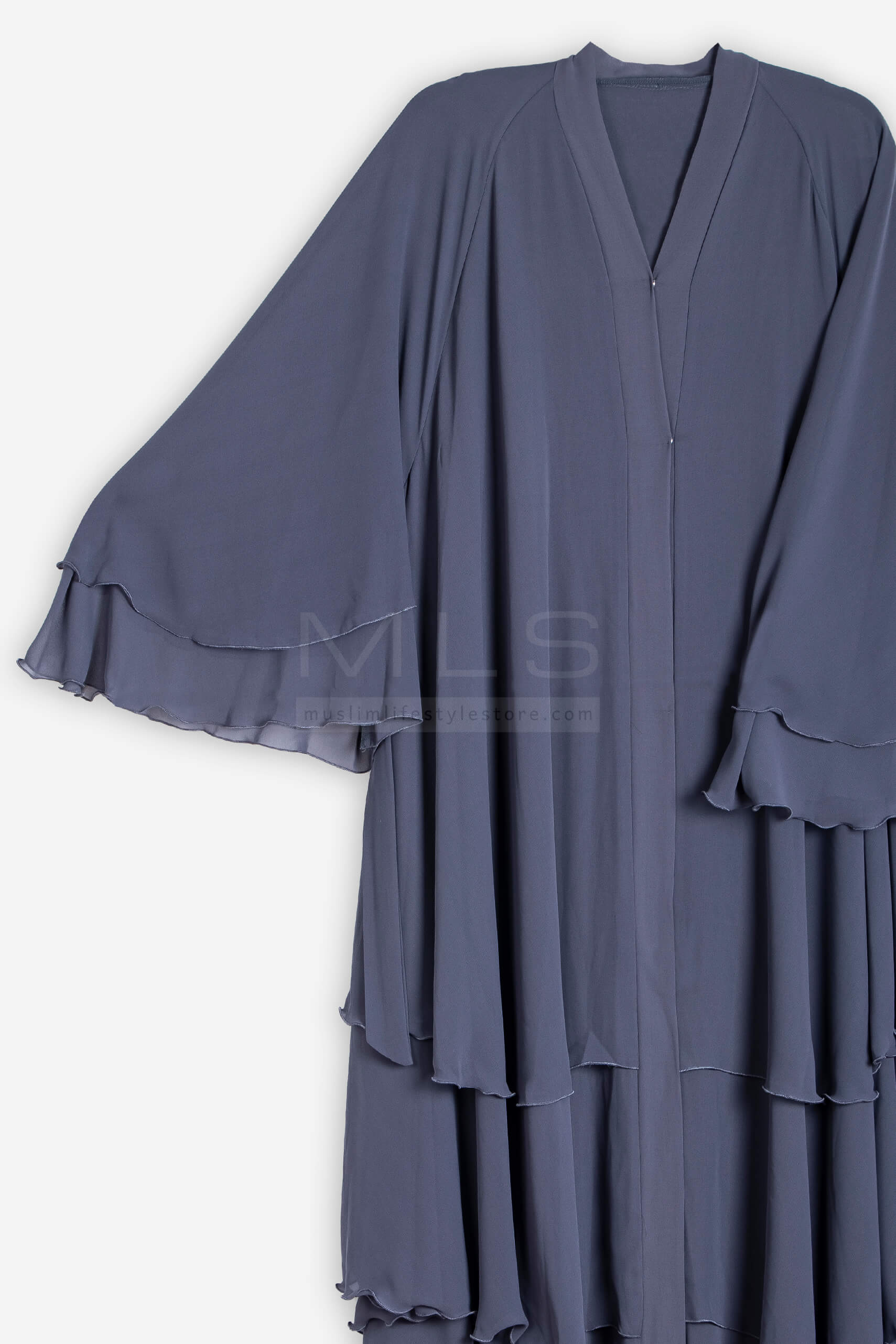 Mid Grey Flare Abaya - Abaya - Muslim Lifestyle Store