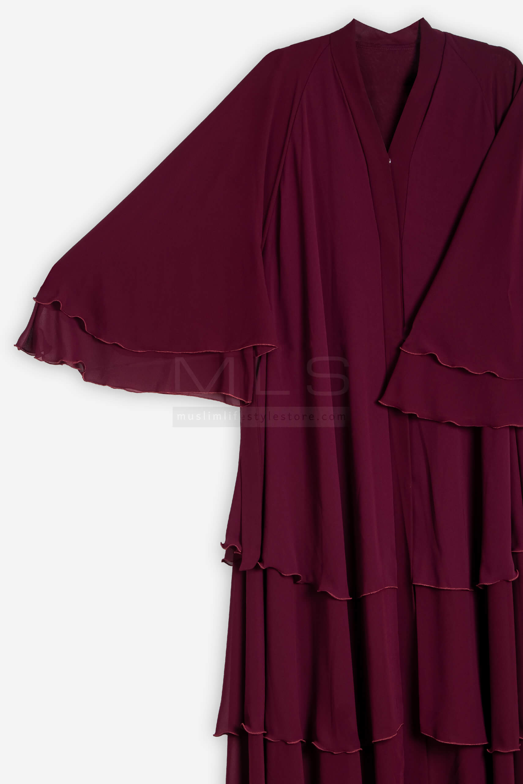 Maroon Flare Abaya - Abaya - Muslim Lifestyle Store