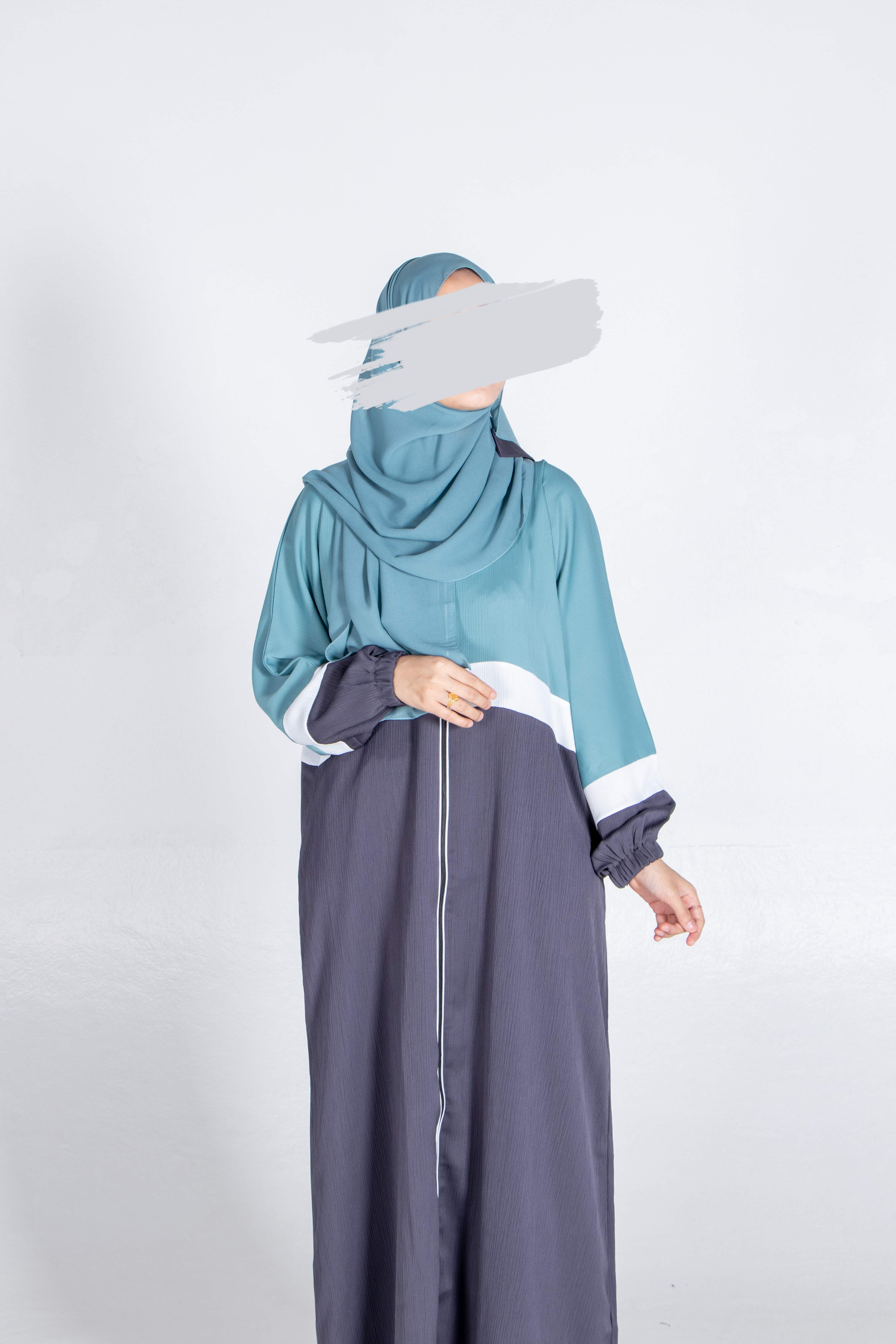 Trendy Aqua Abaya - Abaya - Muslim Lifestyle Store
