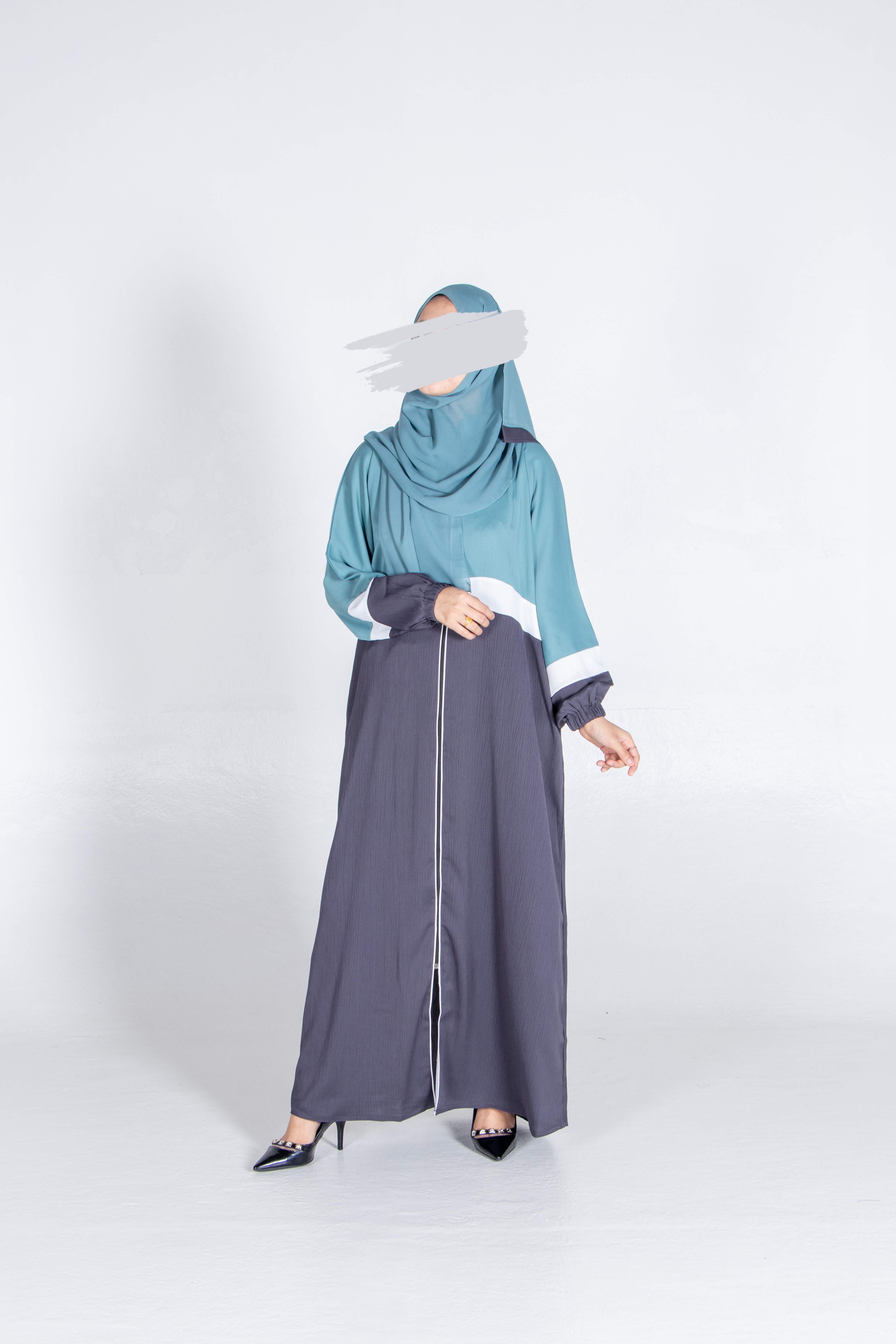 Trendy Aqua Abaya - Abaya - Muslim Lifestyle Store