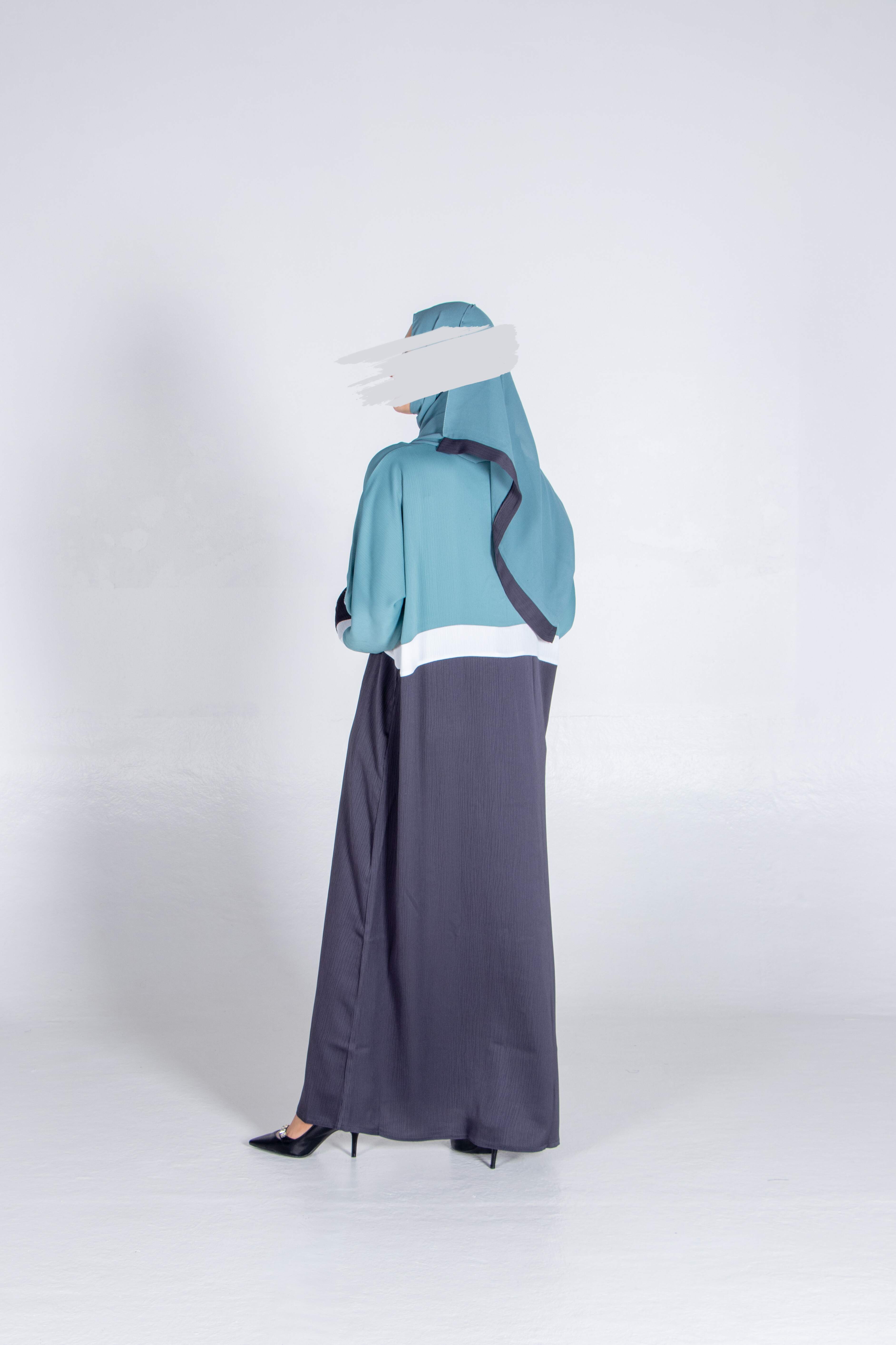 Trendy Aqua Abaya - Abaya - Muslim Lifestyle Store