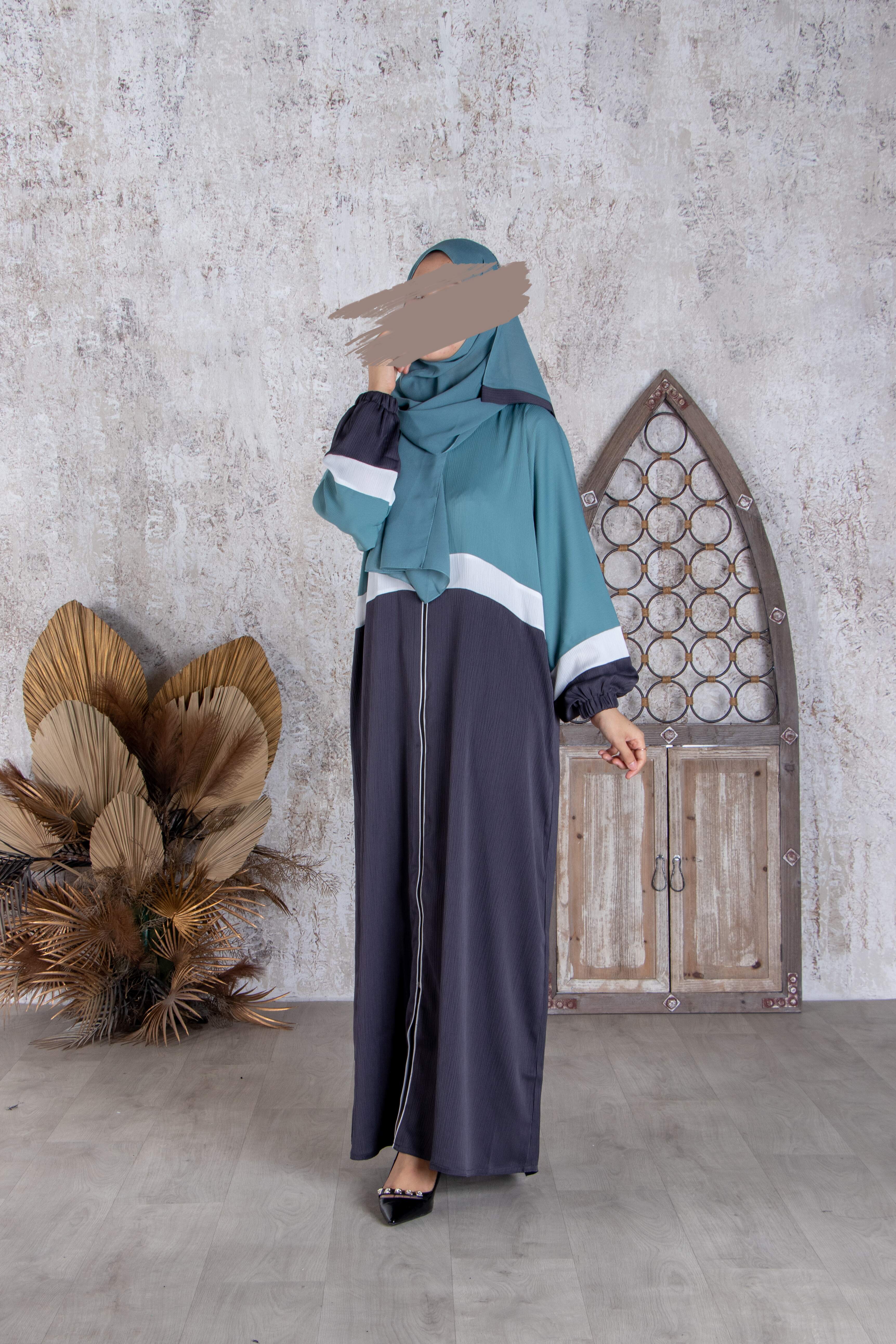 Trendy Aqua Abaya - Abaya - Muslim Lifestyle Store