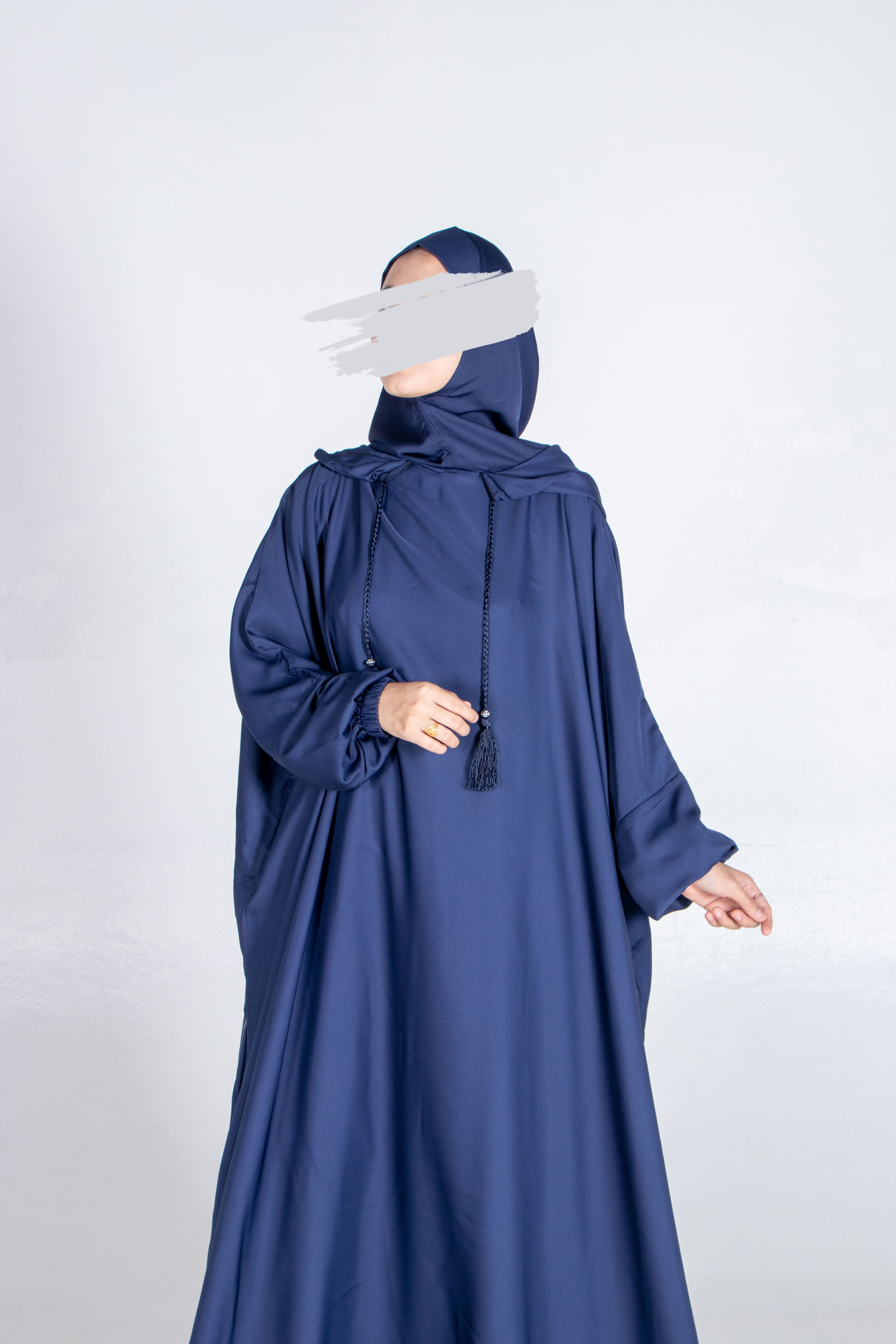 Navy Blue Stylish Cap Jilbab - Jilbab - Muslim Lifestyle Store