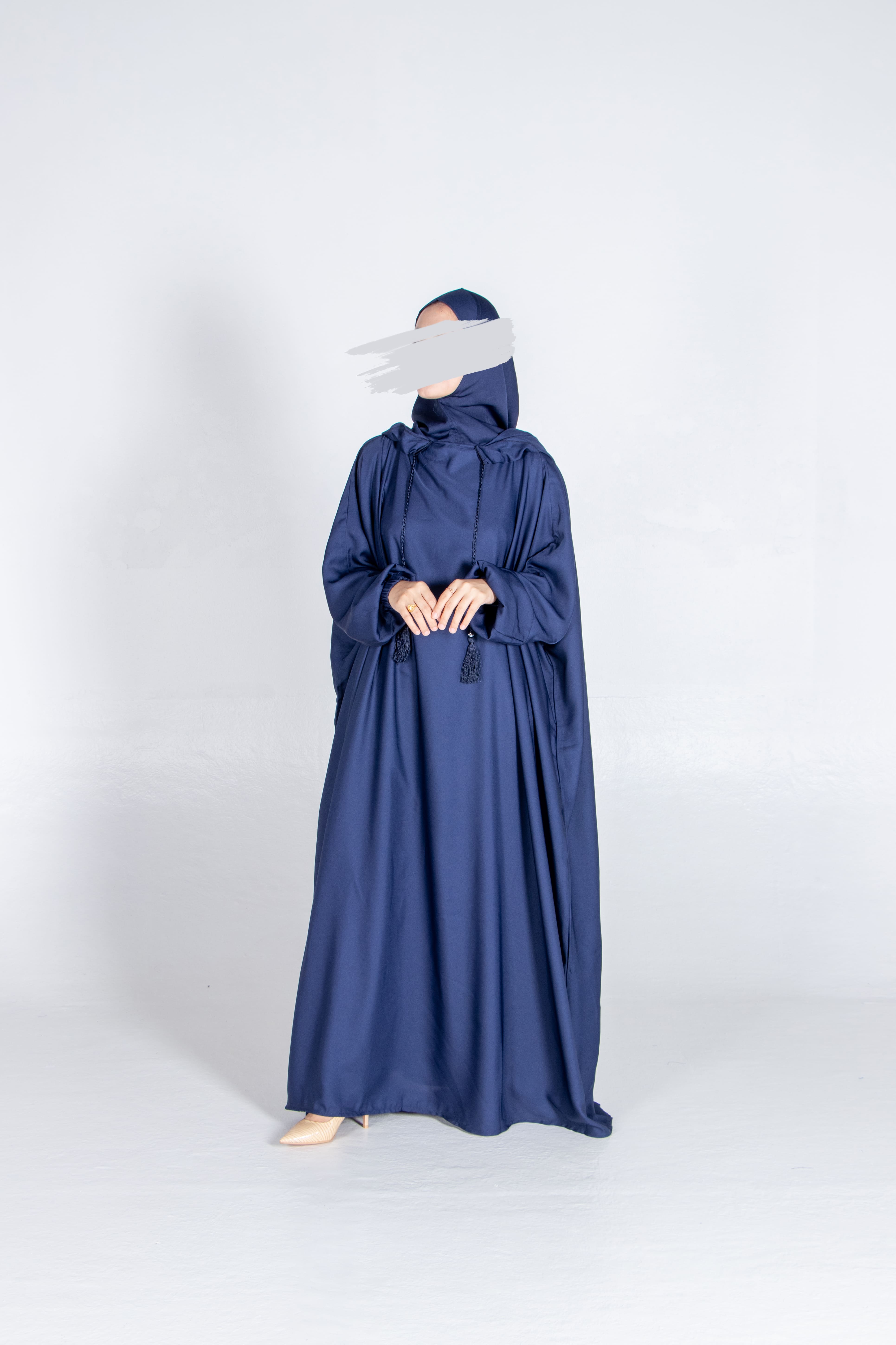 Navy Blue Stylish Cap Jilbab - Jilbab - Muslim Lifestyle Store