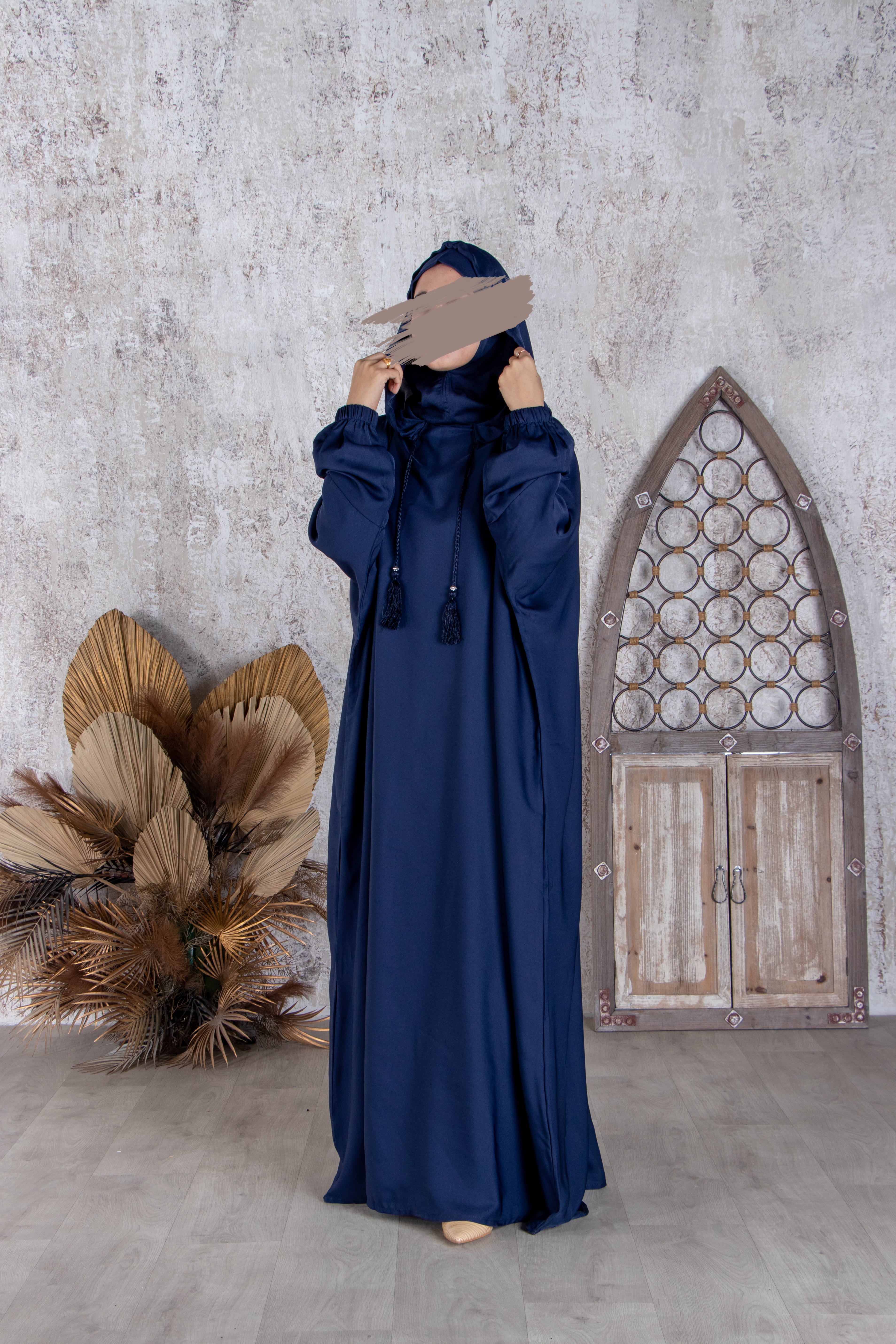 Navy Blue Stylish Cap Jilbab - Jilbab - Muslim Lifestyle Store