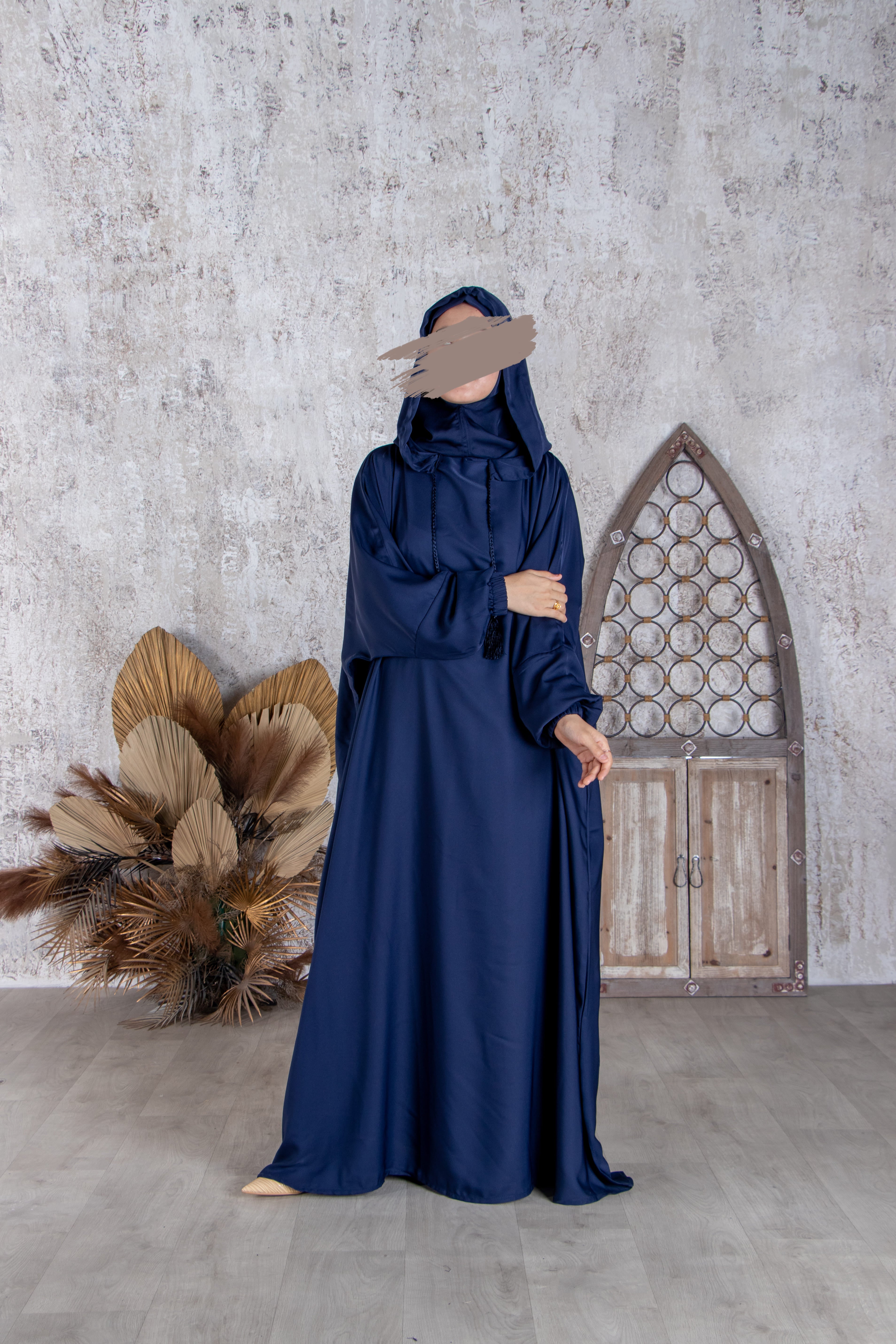Navy Blue Stylish Cap Jilbab - Jilbab - Muslim Lifestyle Store