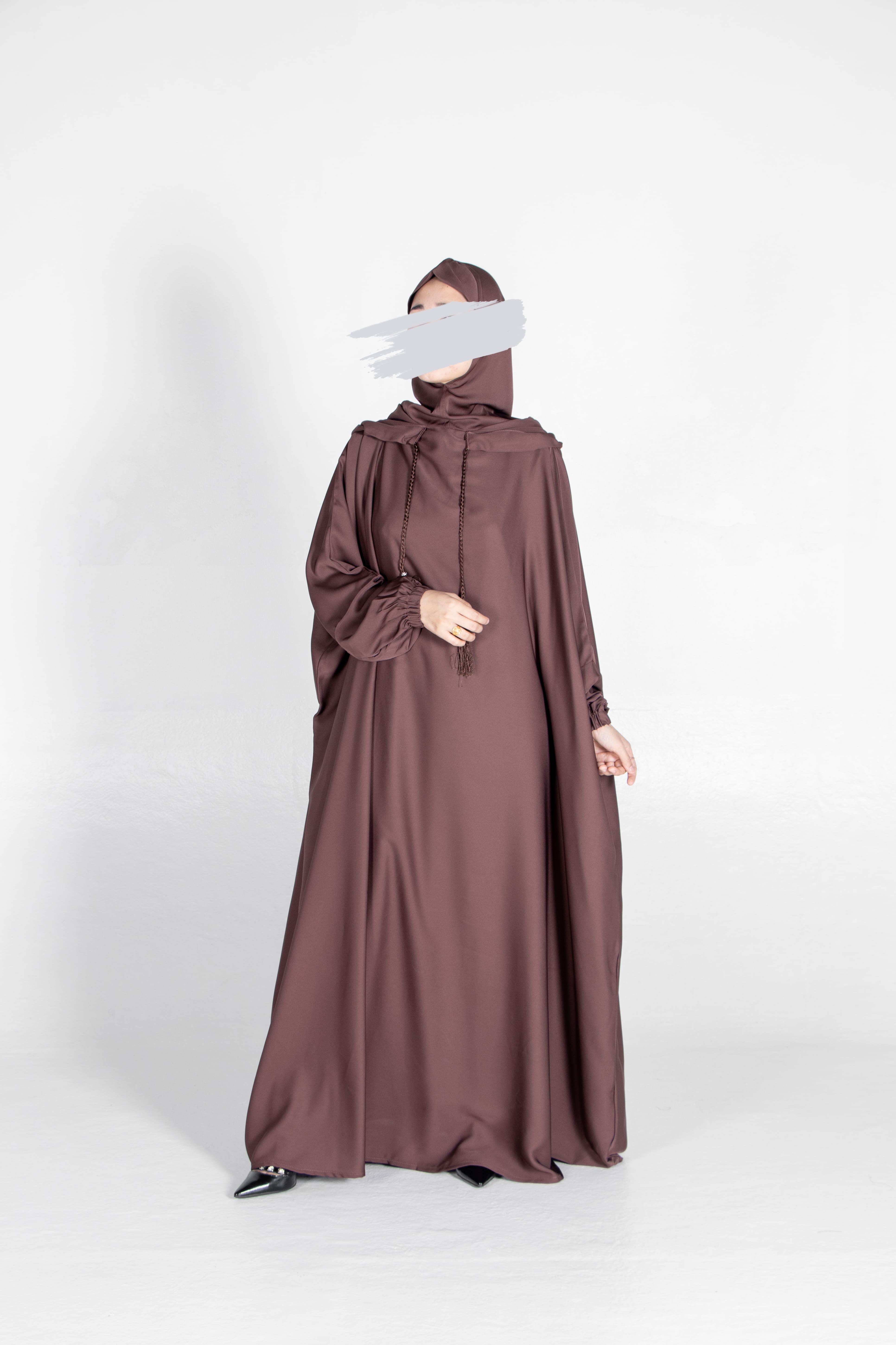 Coffee Brown Stylish Cap Jilbab - Jilbab - Muslim Lifestyle Store