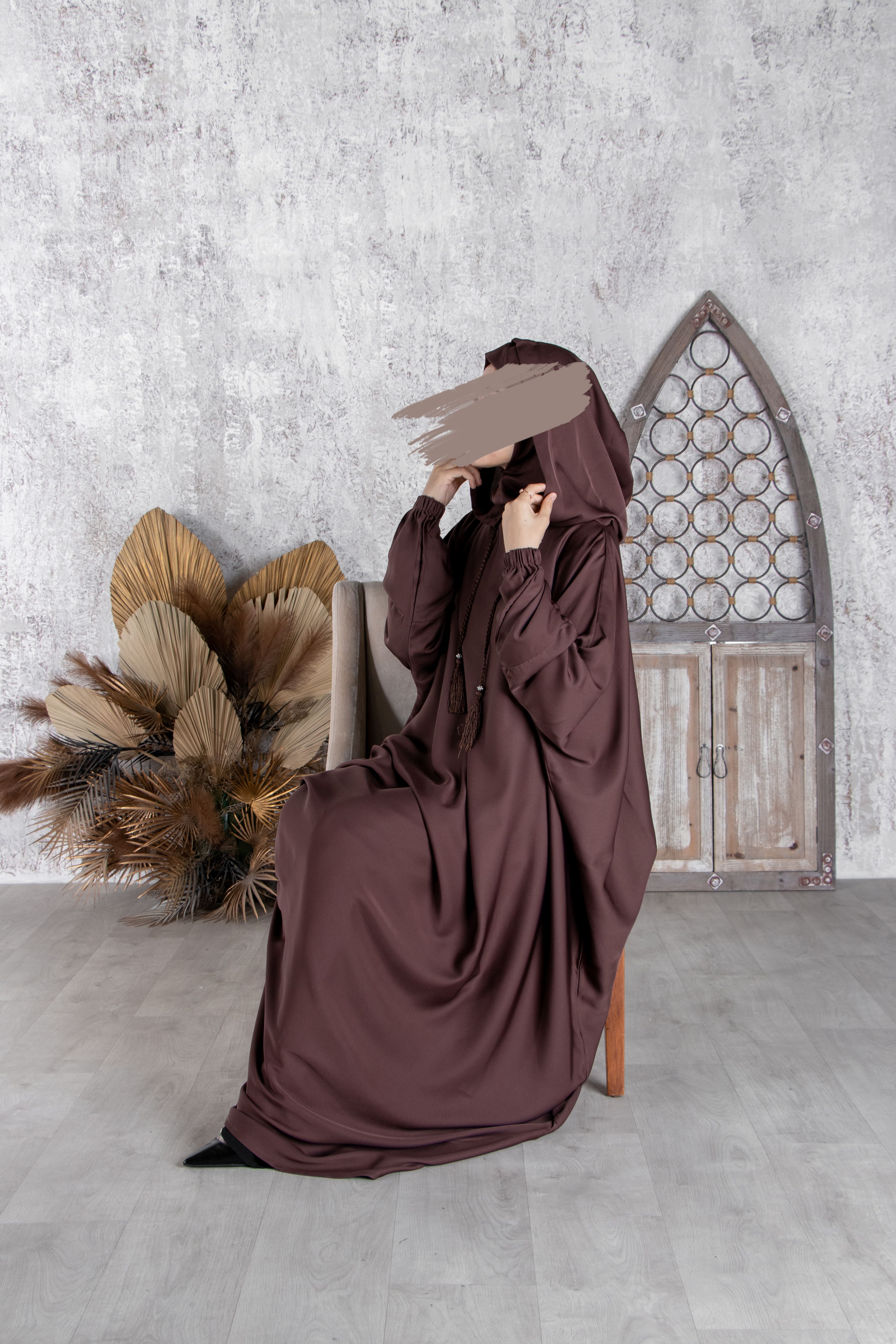 Coffee Brown Stylish Cap Jilbab - Jilbab - Muslim Lifestyle Store