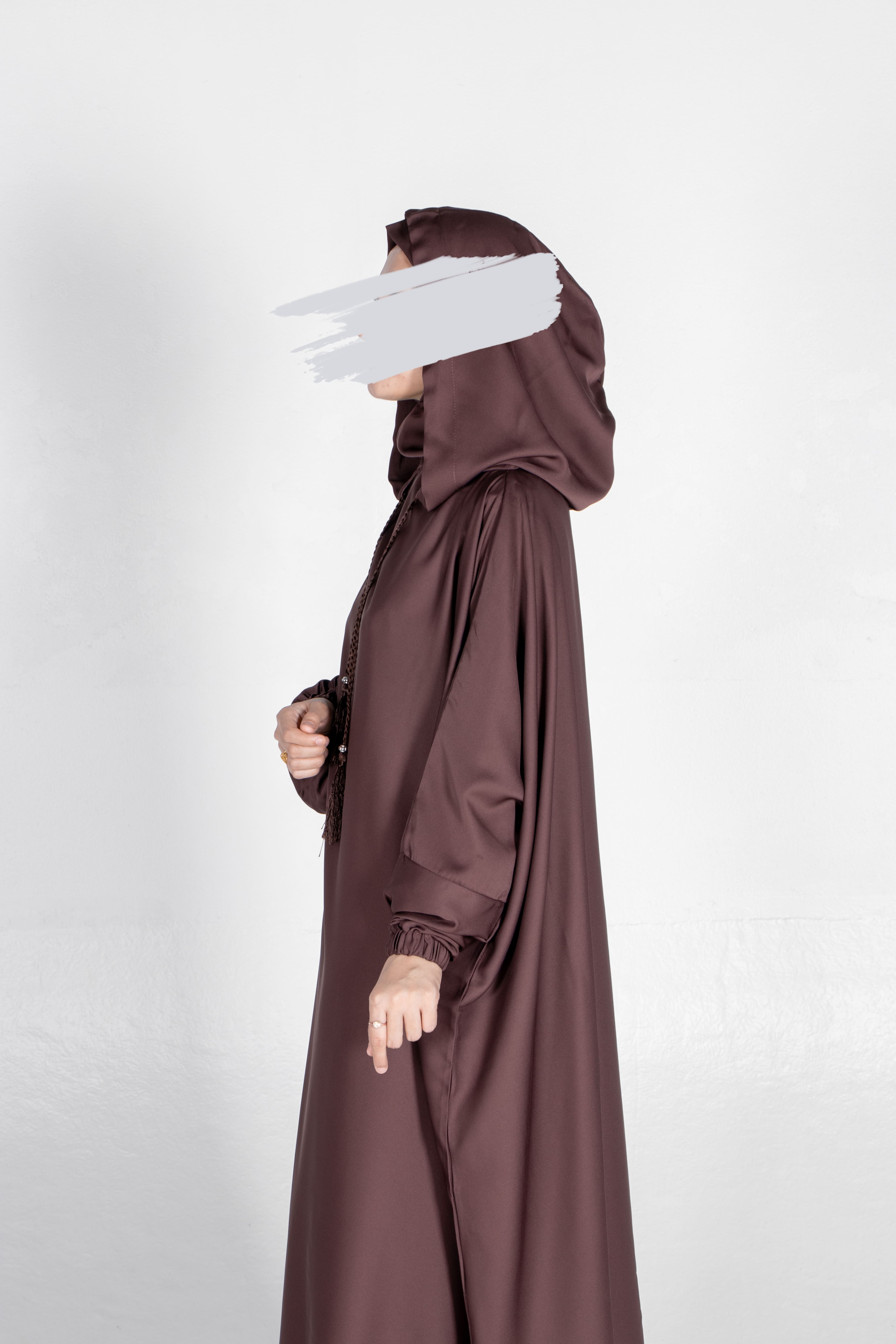 Coffee Brown Stylish Cap Jilbab - Jilbab - Muslim Lifestyle Store