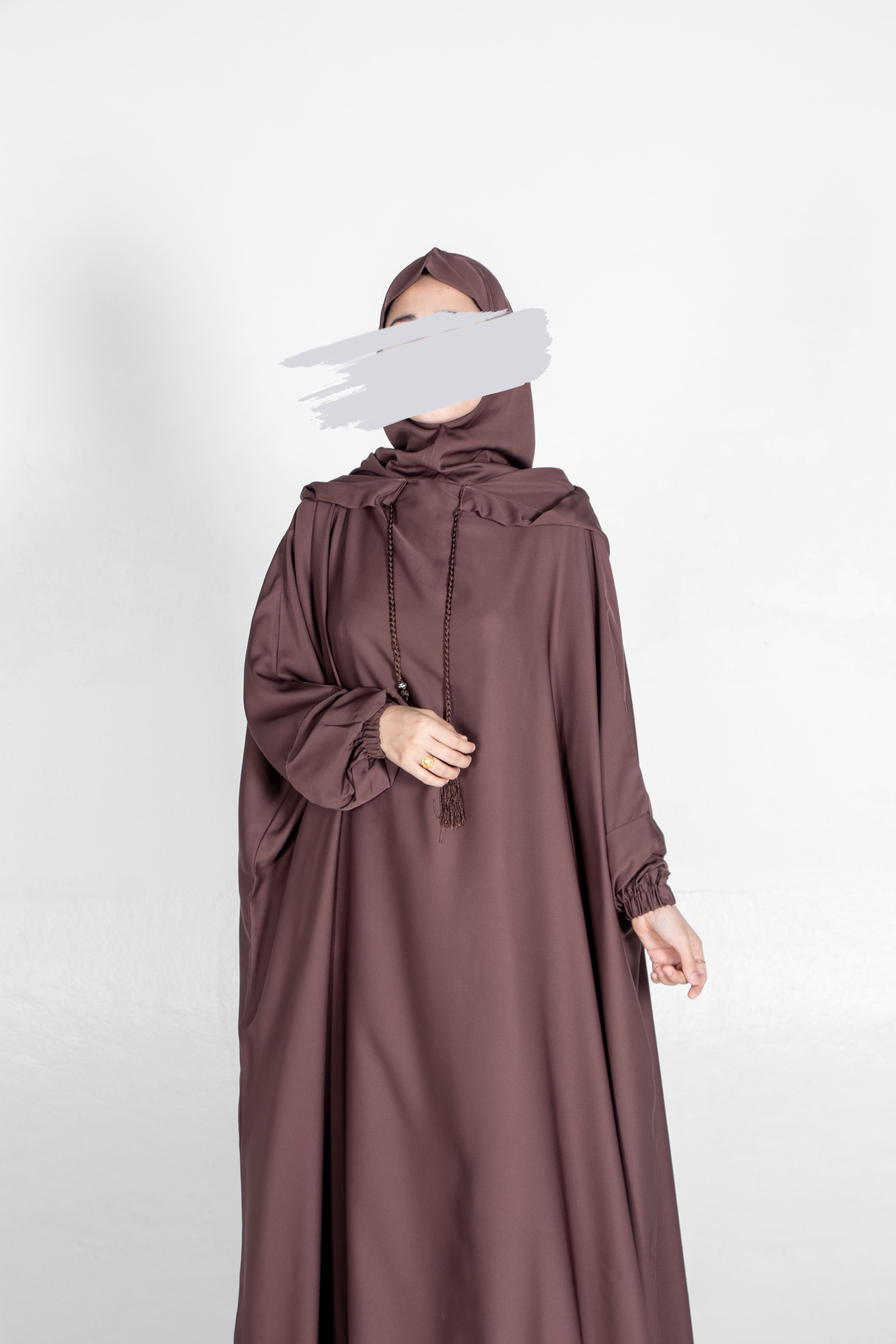 Coffee Brown Stylish Cap Jilbab - Jilbab - Muslim Lifestyle Store