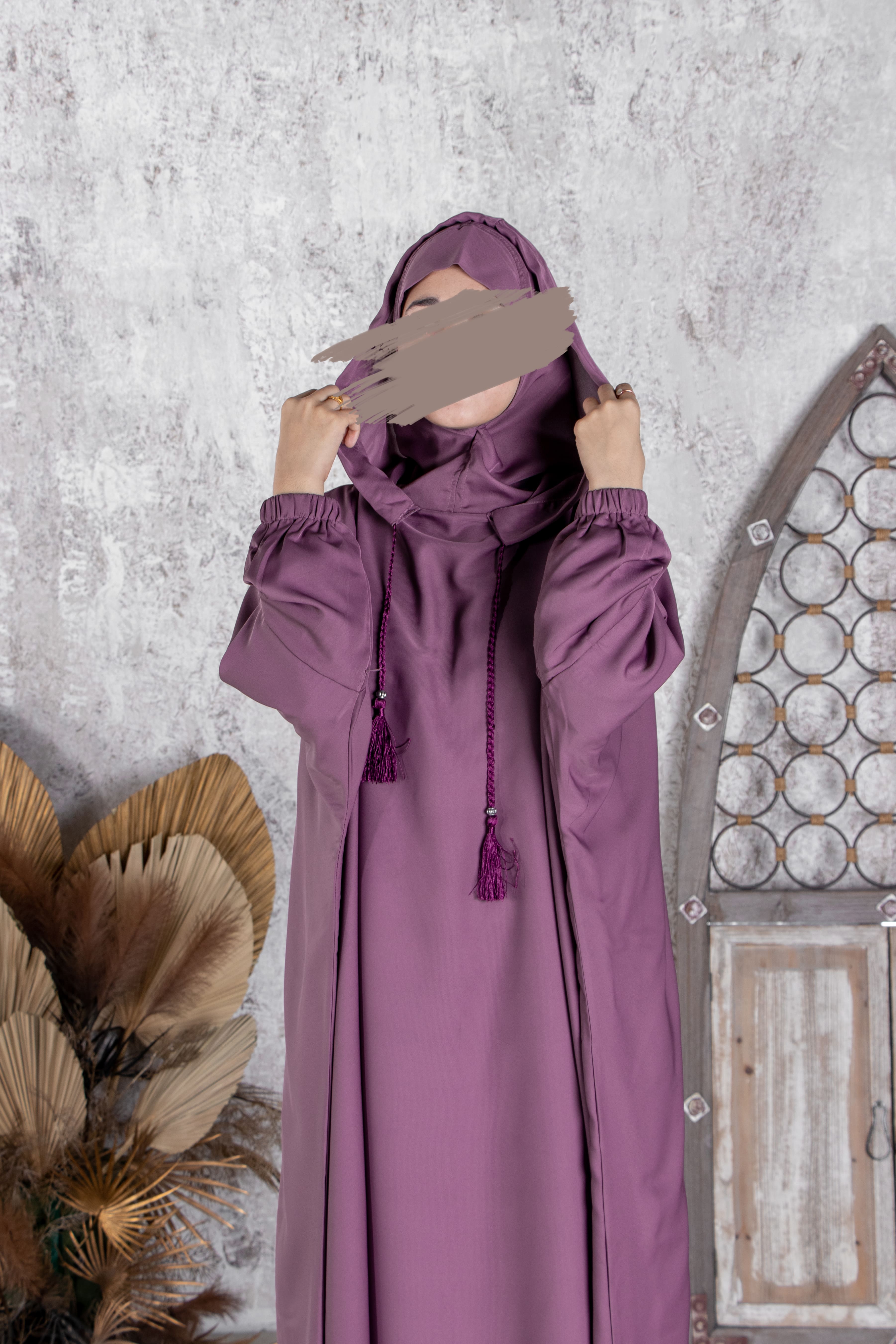 Lilac Stylish Cap Jilbab - Jilbab - Muslim Lifestyle Store