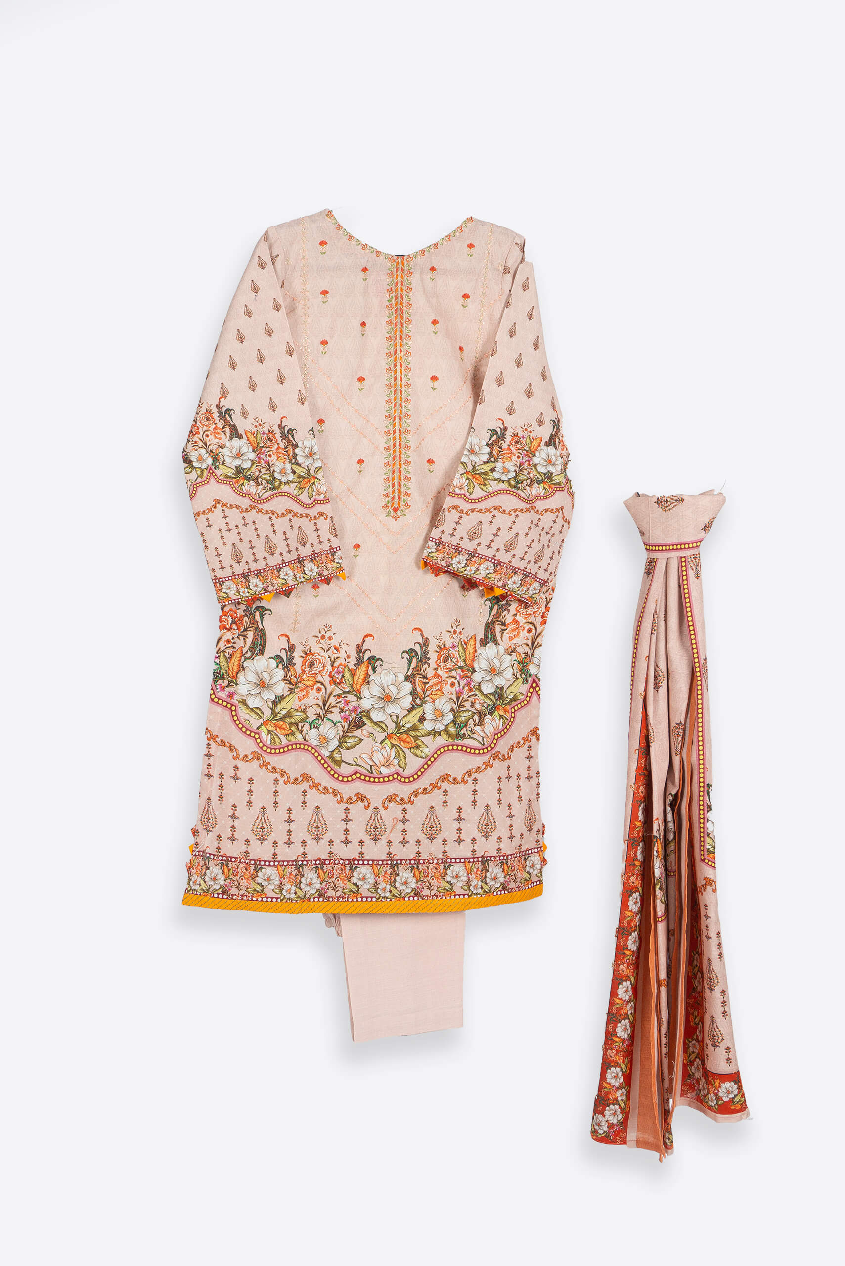 Garden Peach Shalwar Kameez - Shalwar Kameez - Muslim Lifestyle Store