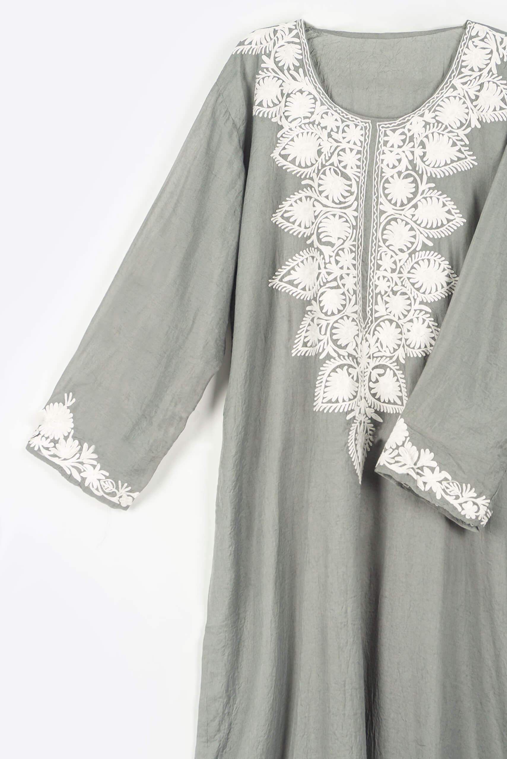 Gray White Kashmiri Jalabiya - Jalabiya - Muslim Lifestyle Store