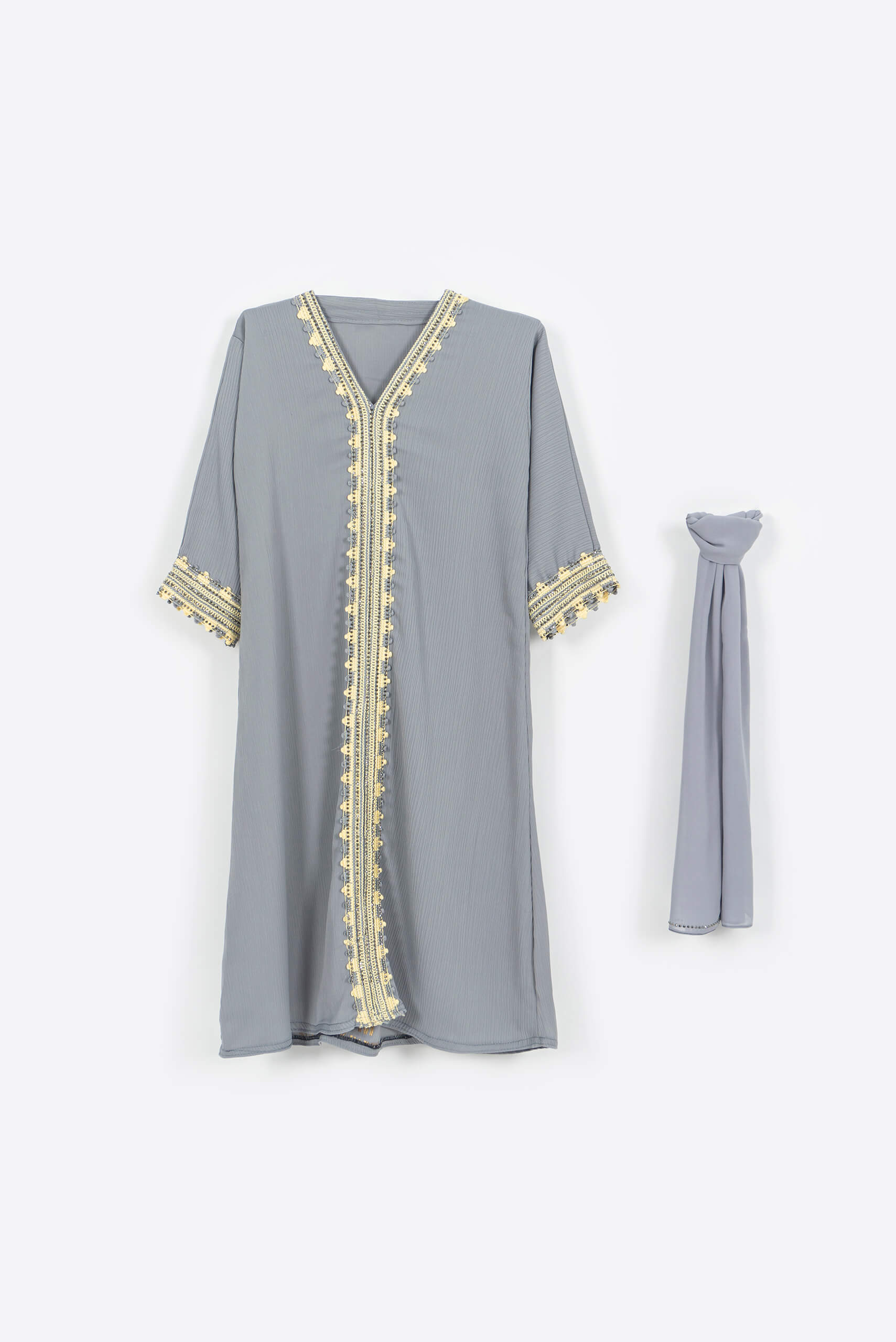 Light Gray Abaya - Abaya - Muslim Lifestyle Store